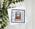 Handmade Christmas 5x5 Card - Festive Front Door