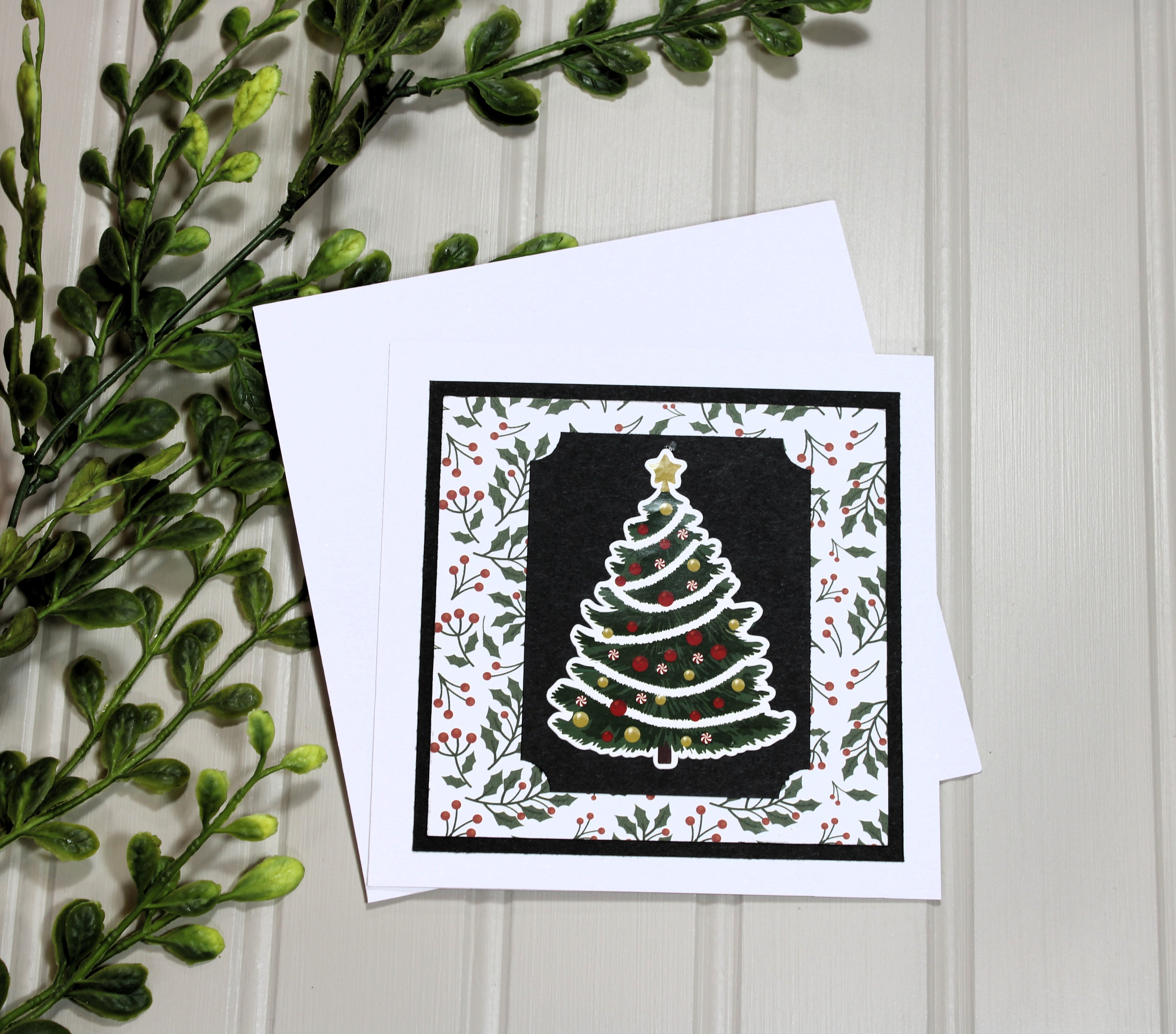 Handmade Christmas 5x5 Card - Christmas Tree