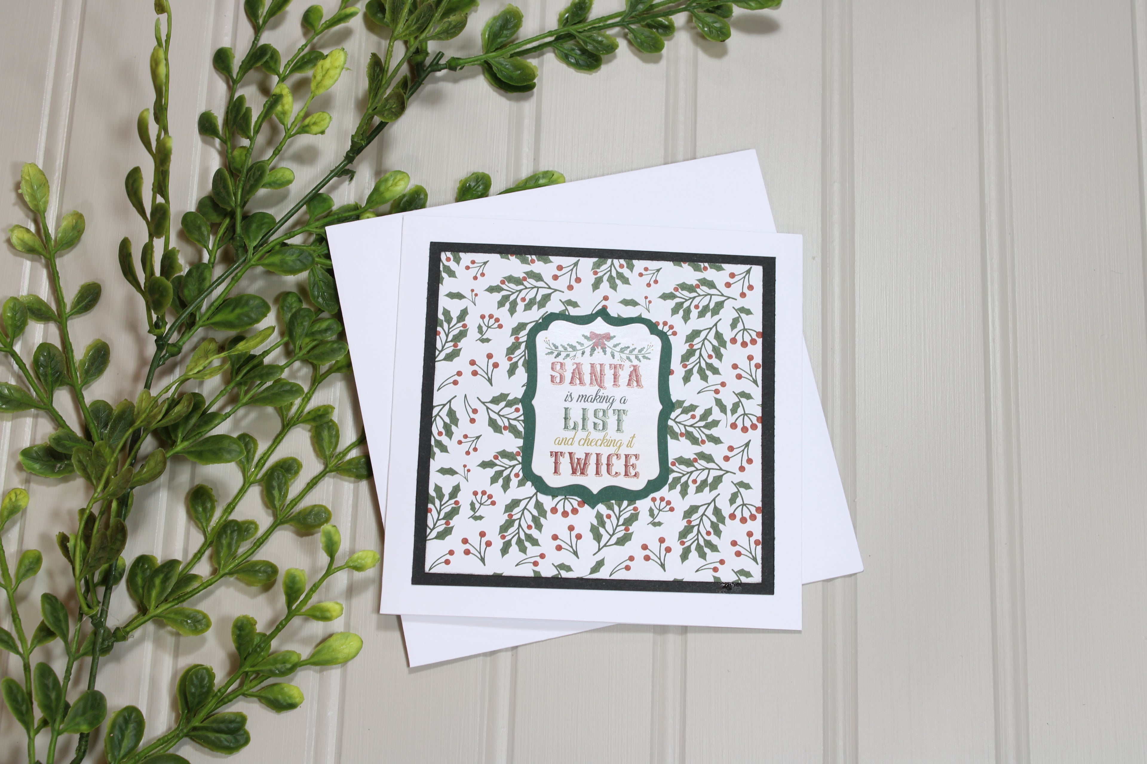 Handmade Christmas 5x5 Card - Santa's List