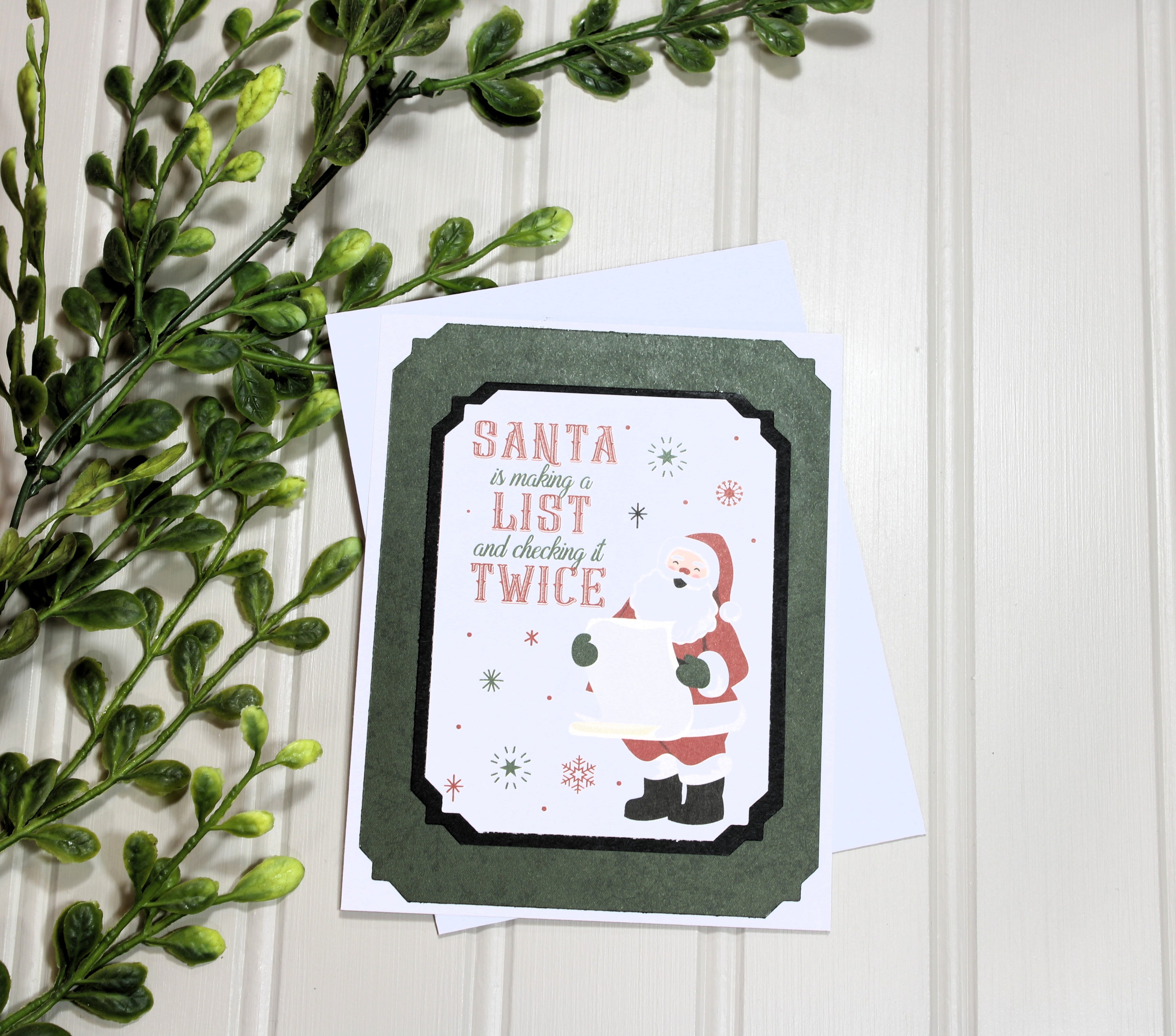 Handmade Christmas 4.25x5.5 (A2) Card - Santa's List