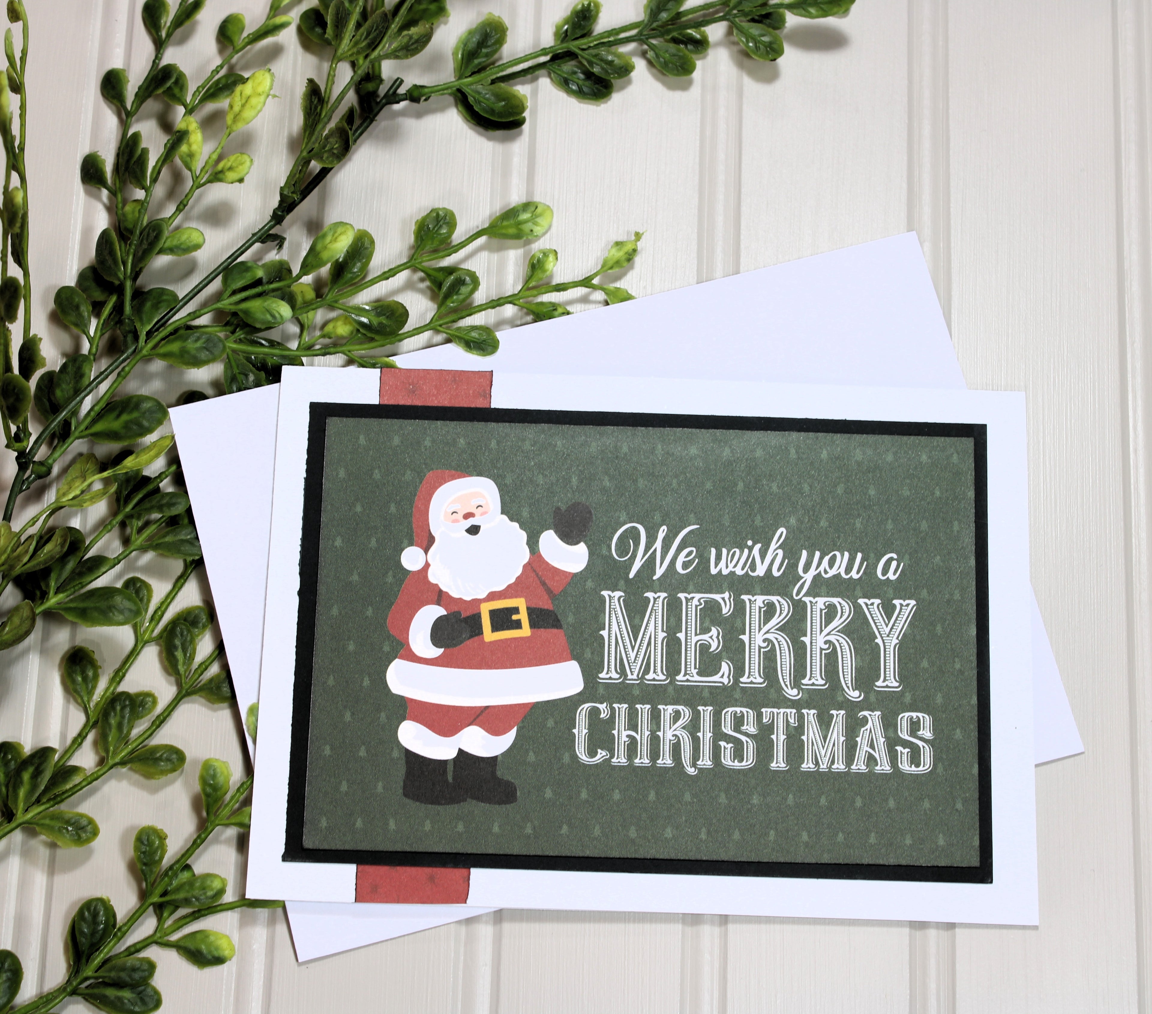 Handmade Christmas 5x7 Card - We Wish You