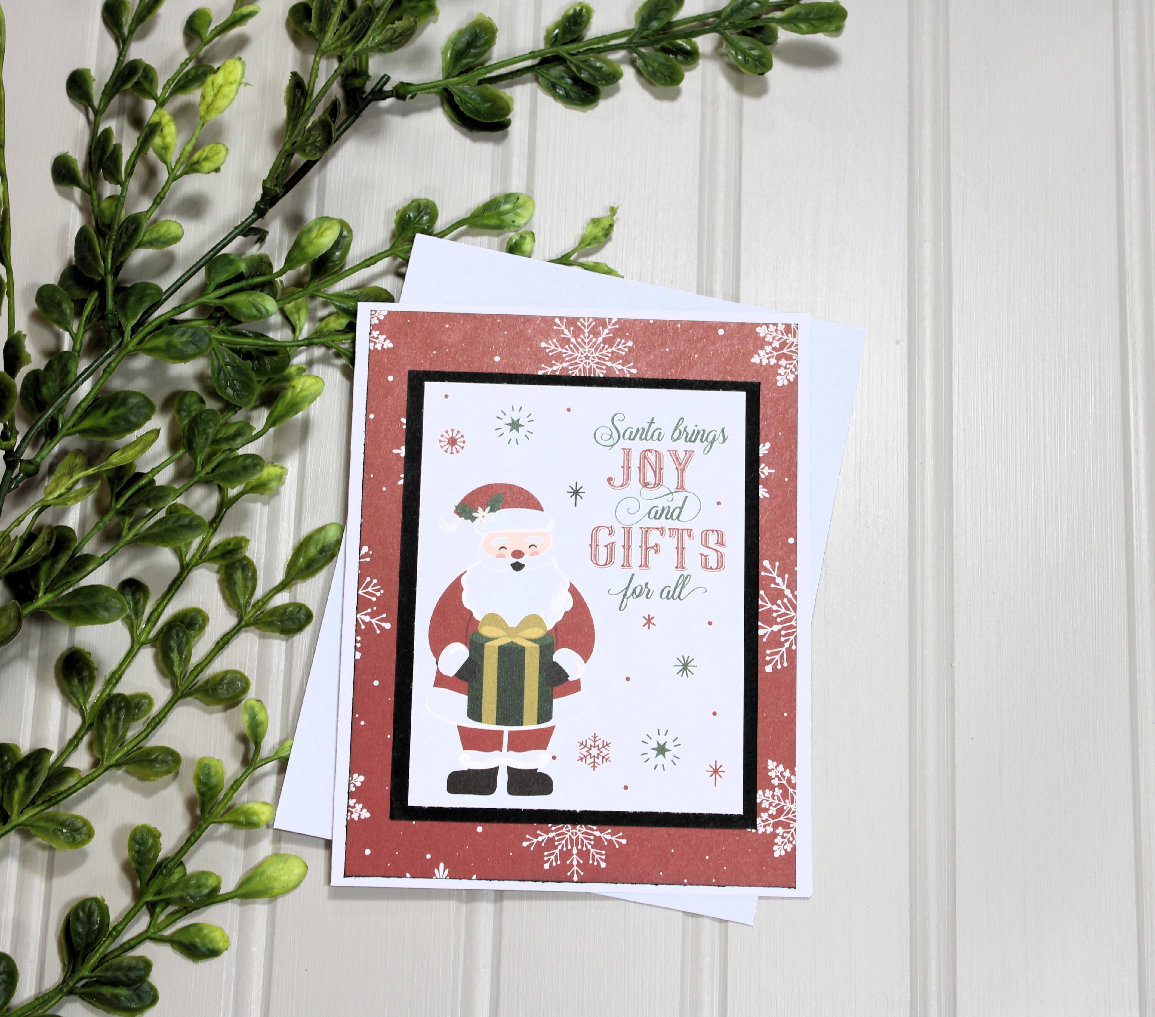 Handmade Christmas 4.25x5.5 (A2) Card - Santa Brings