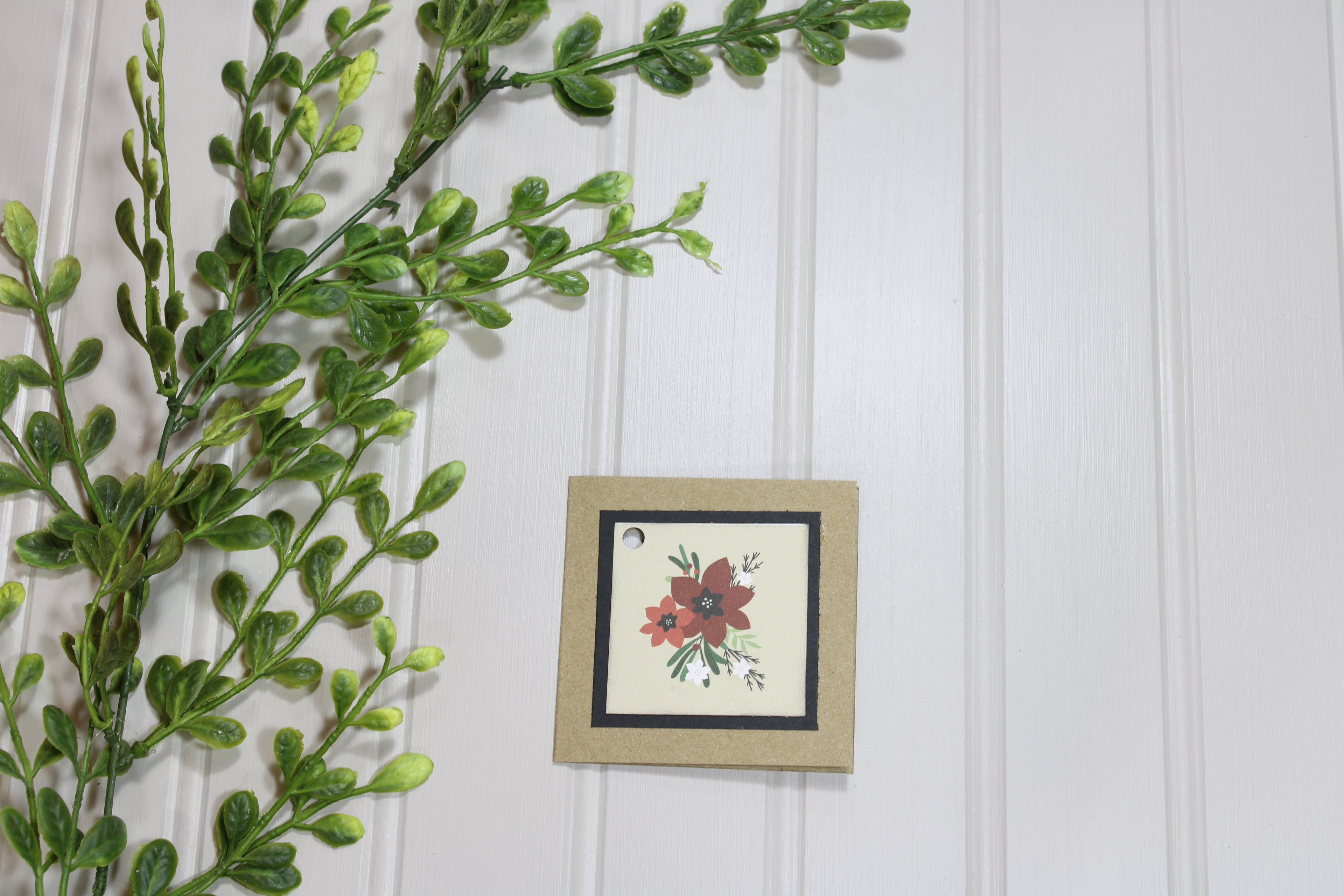 Handmade 3x3 Christmas Gift Tag - Poinsettia