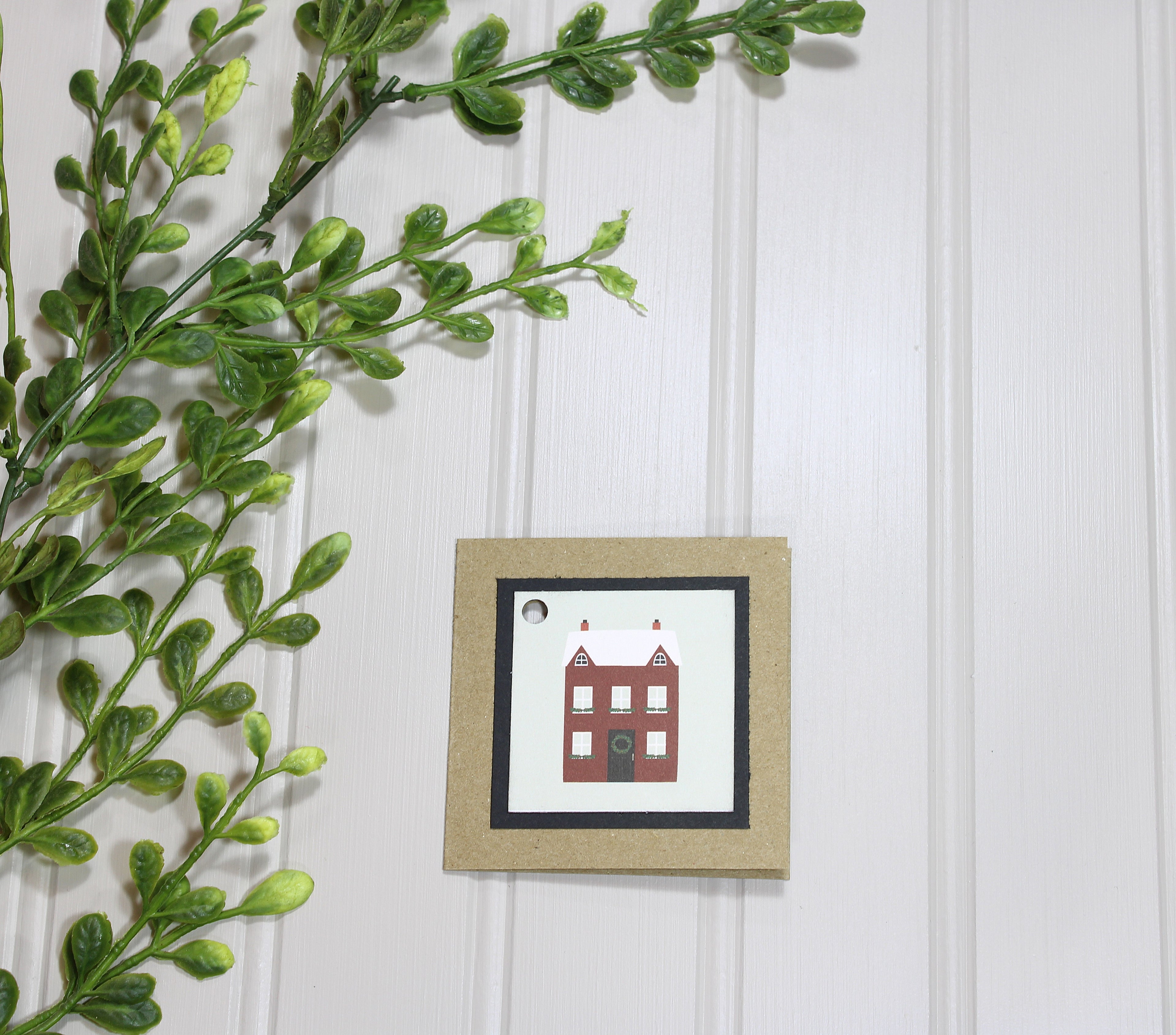 Handmade 3x3 Christmas Gift Tag - Winter House