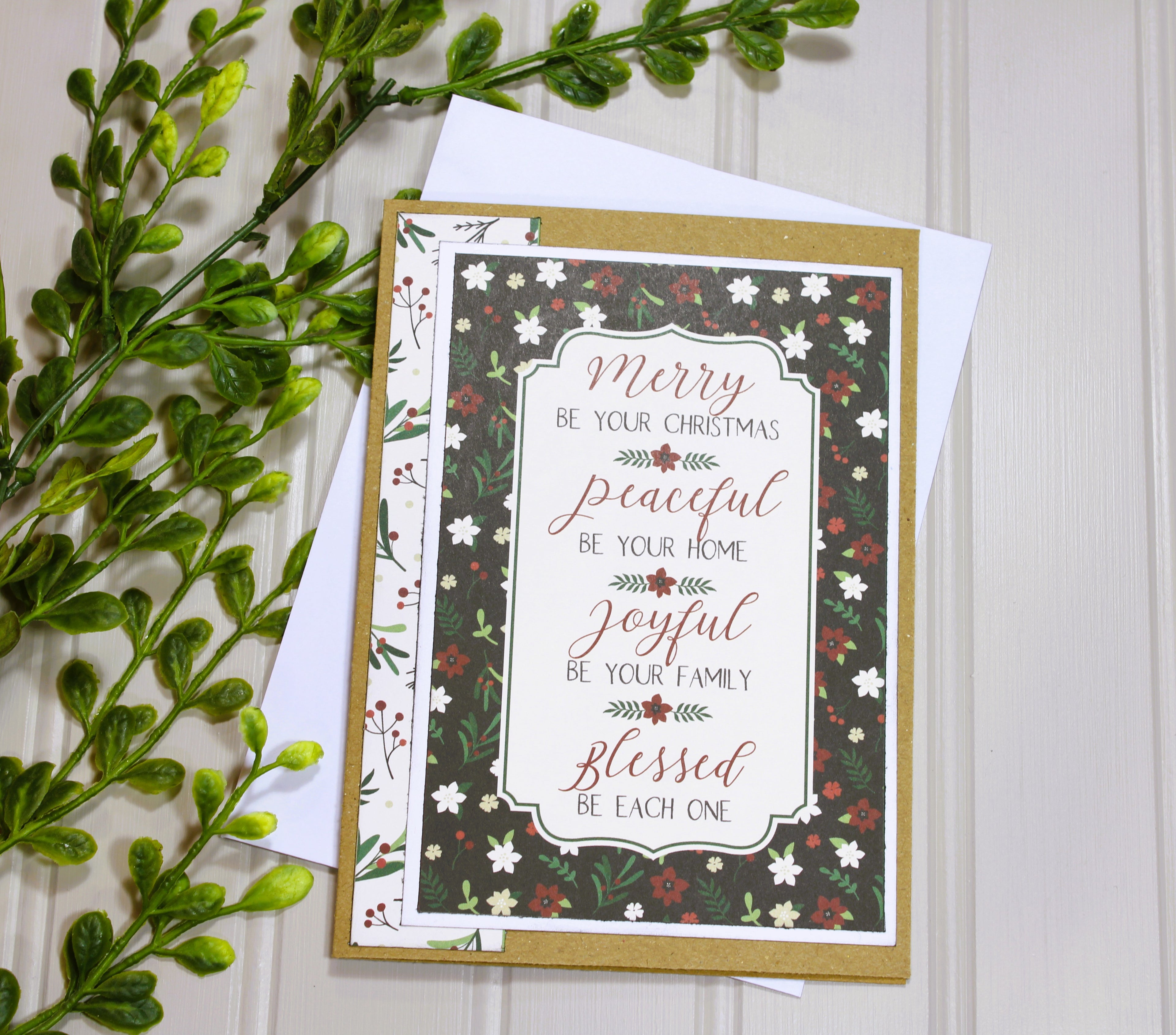 Handmade Christmas 5x7 Card - Merry Be Your Christmas