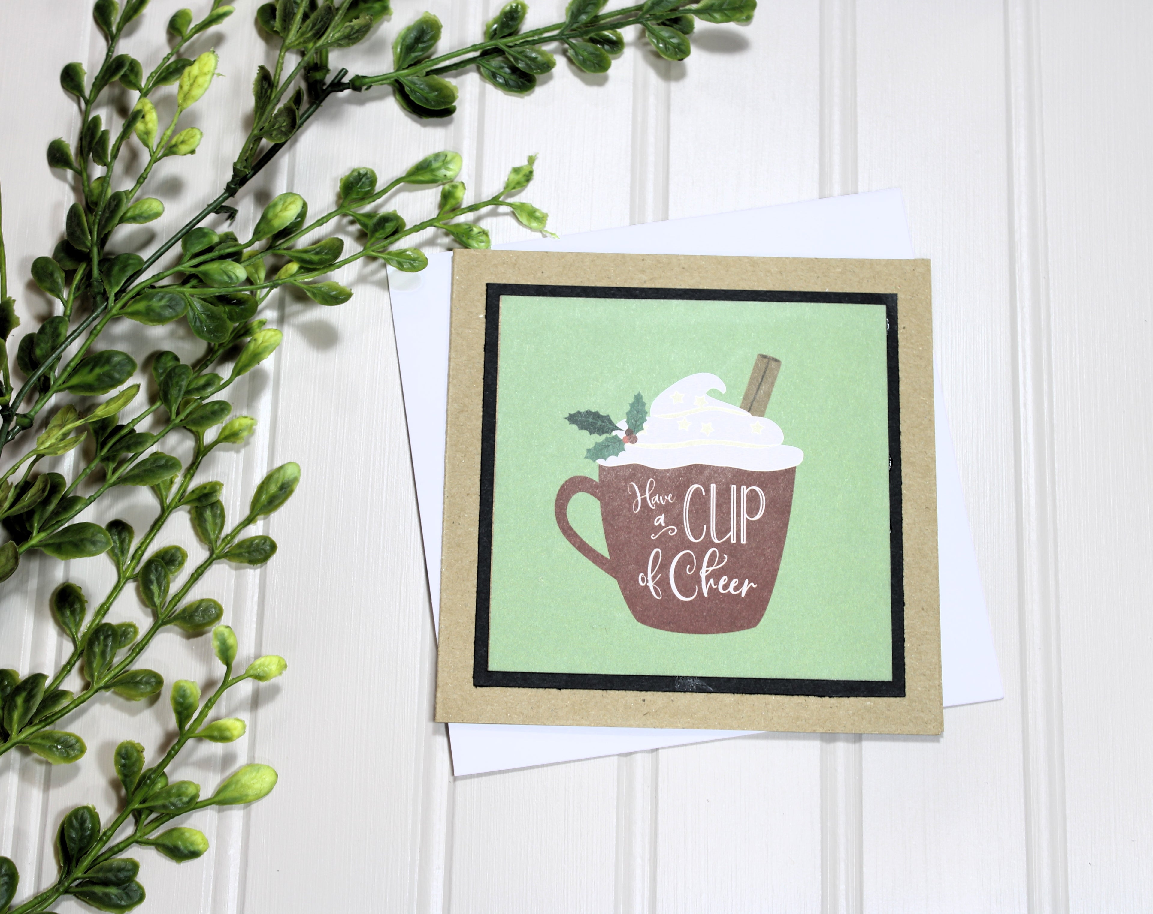 Handmade Christmas 5x5 Card - Cup of Cheer