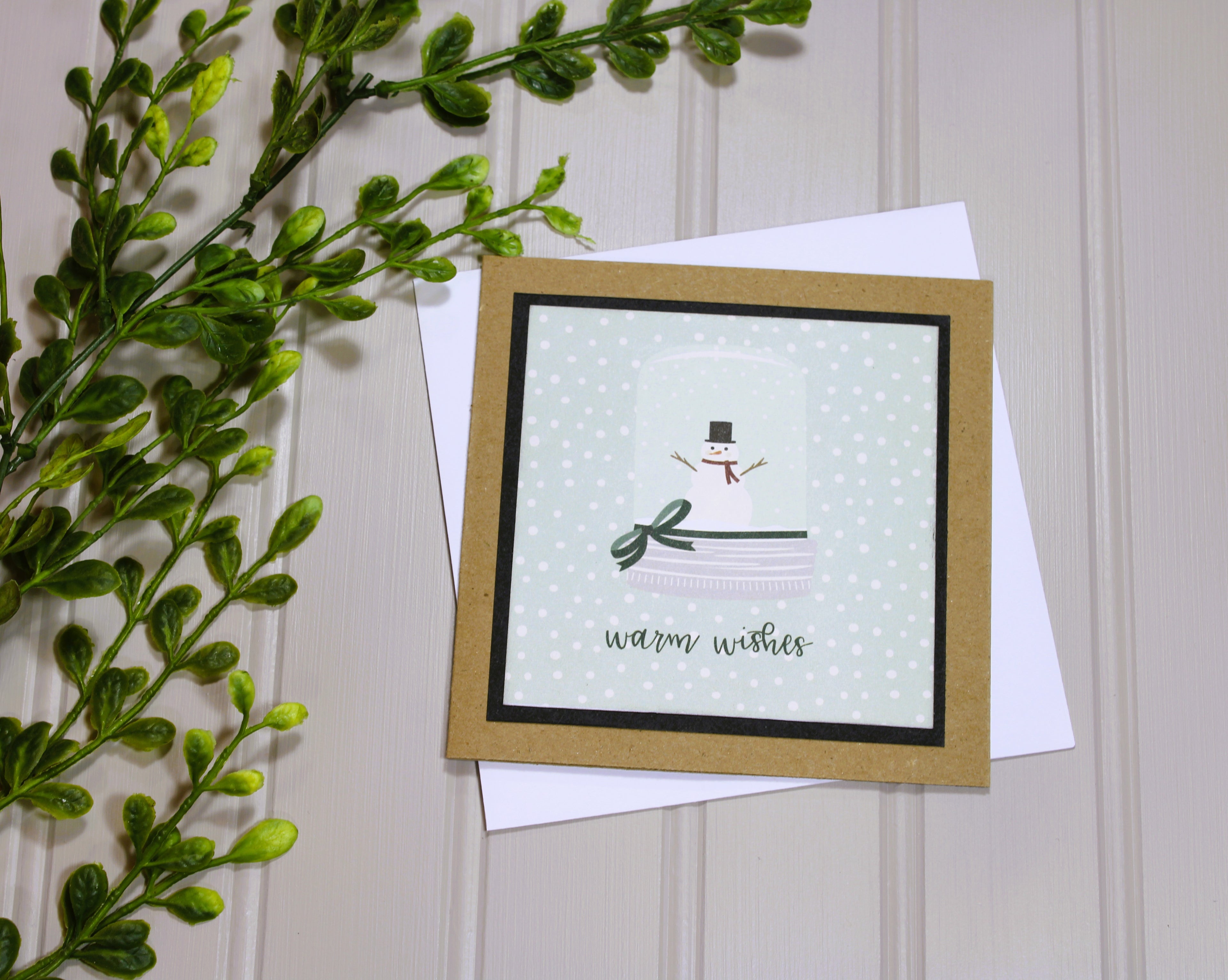 Handmade Christmas 5x5 Card - Warm Wishes