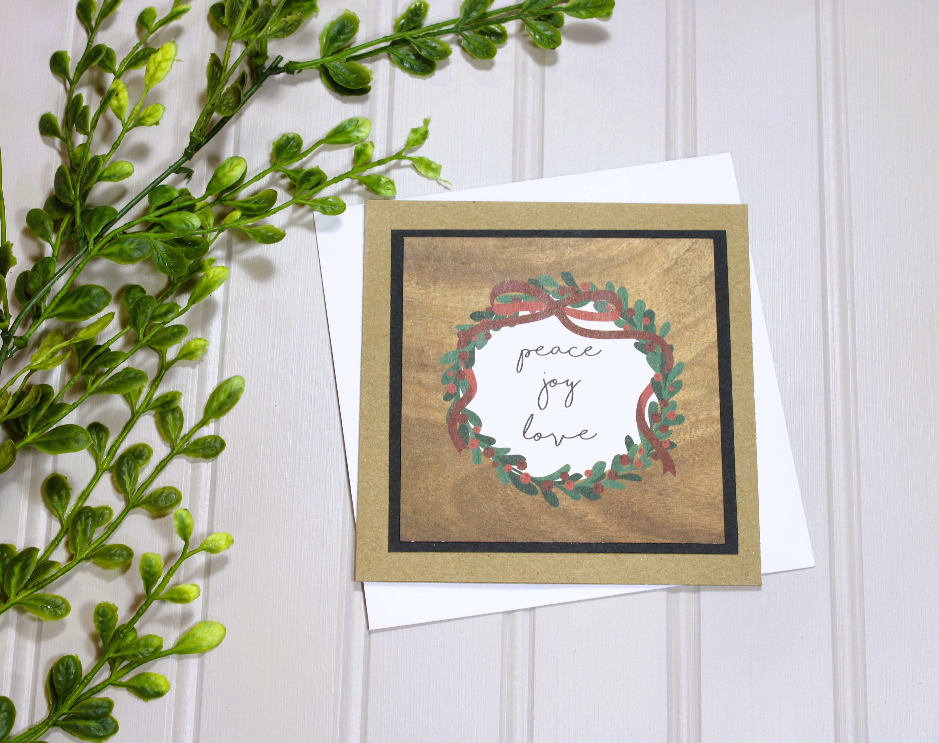 Handmade Christmas 5x5 Card - Peace