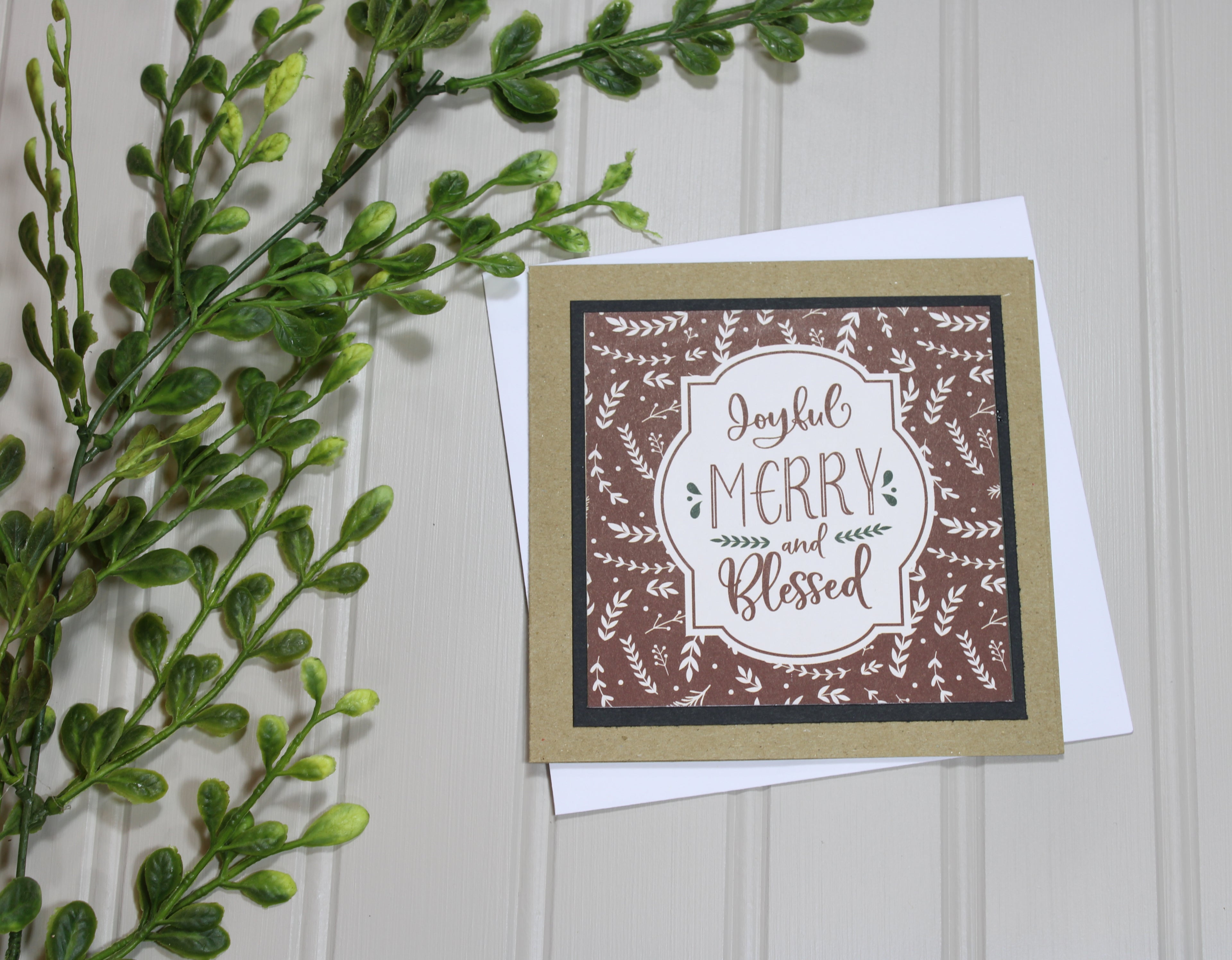 Handmade Christmas 5x5 Card - Joyful Merry