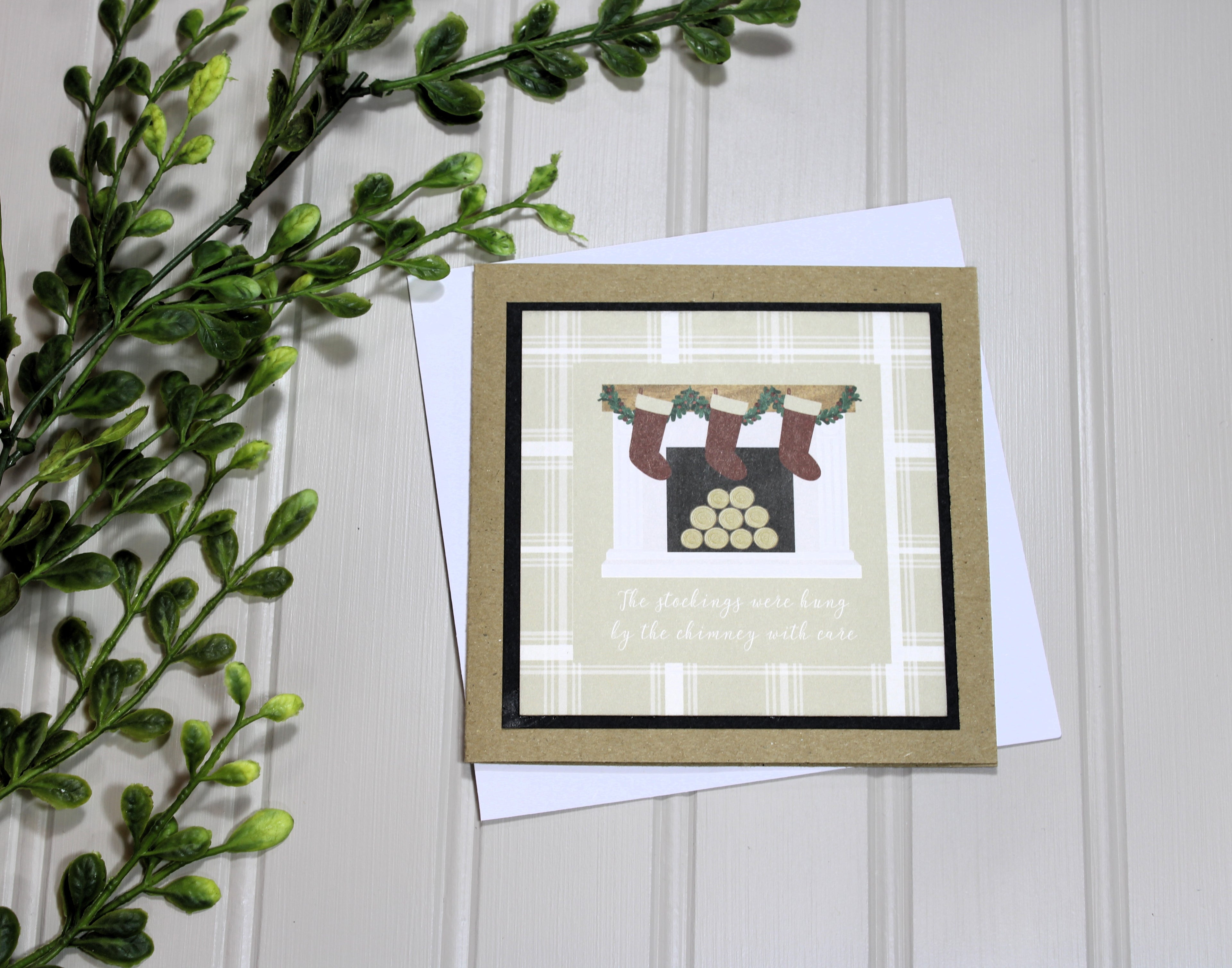 Handmade Christmas 5x5 Card - Stockings