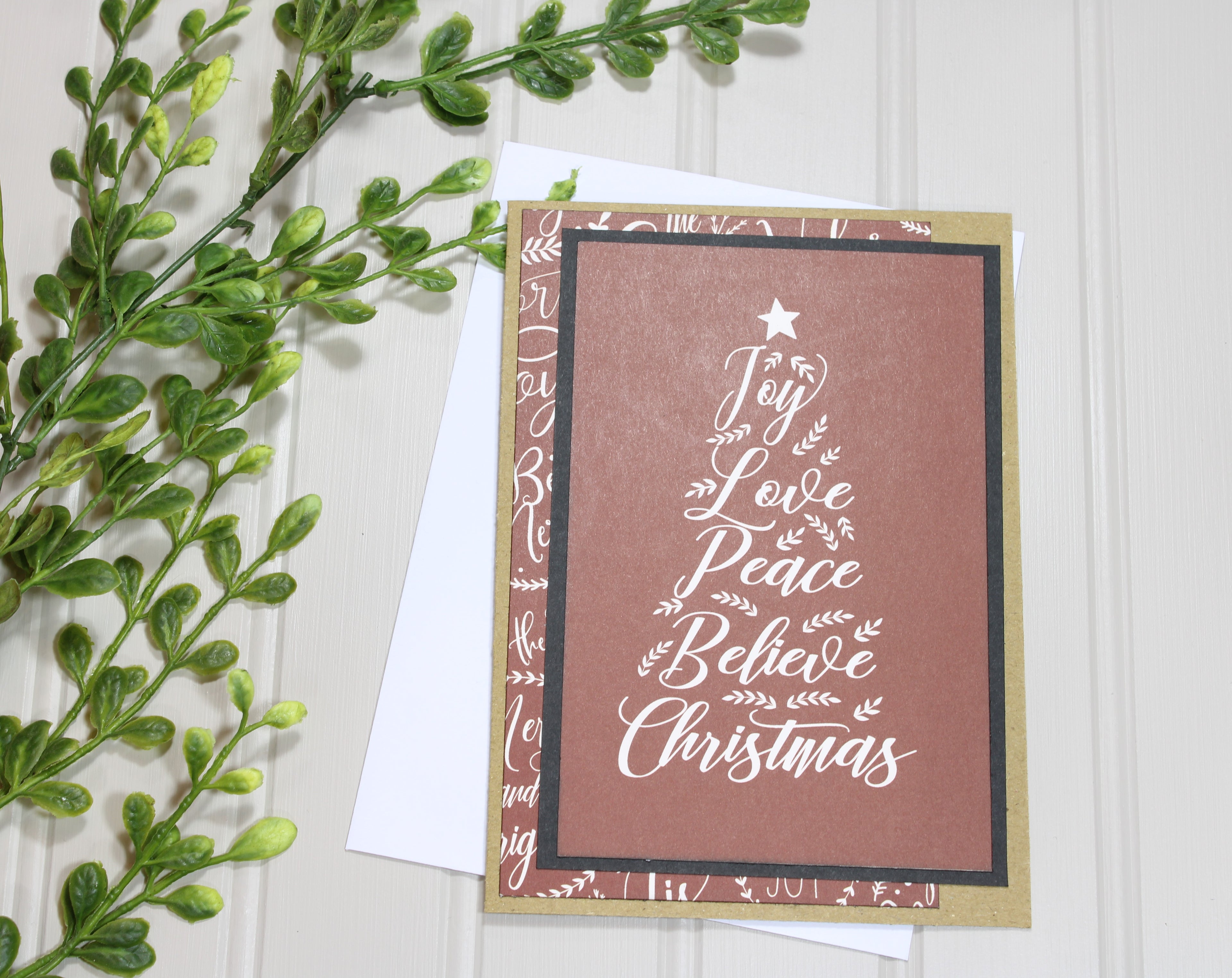Handmade Christmas 5x7 Card - Believe