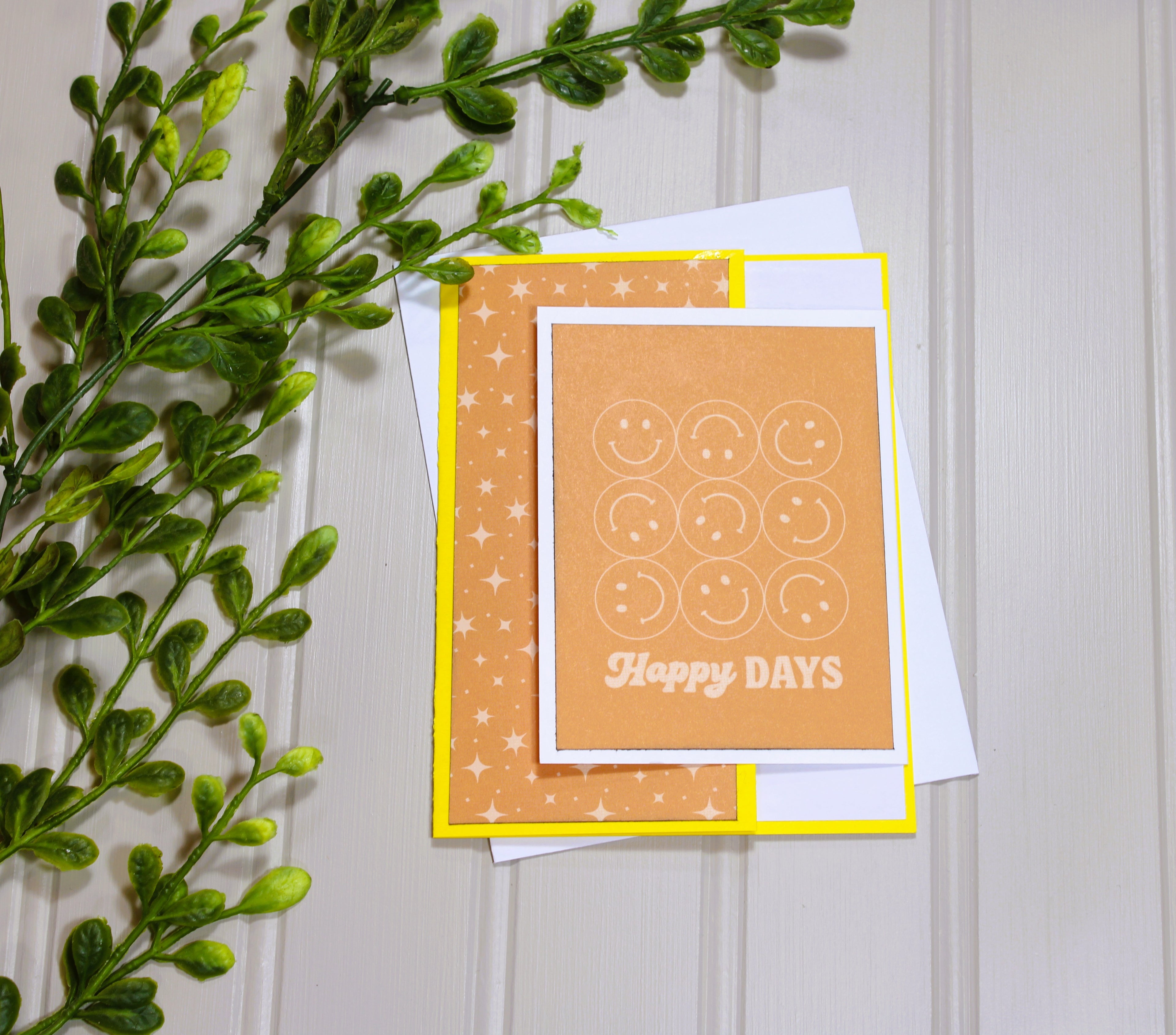 Handmade All Occasion 4.25x5.5 Card - Happy Days