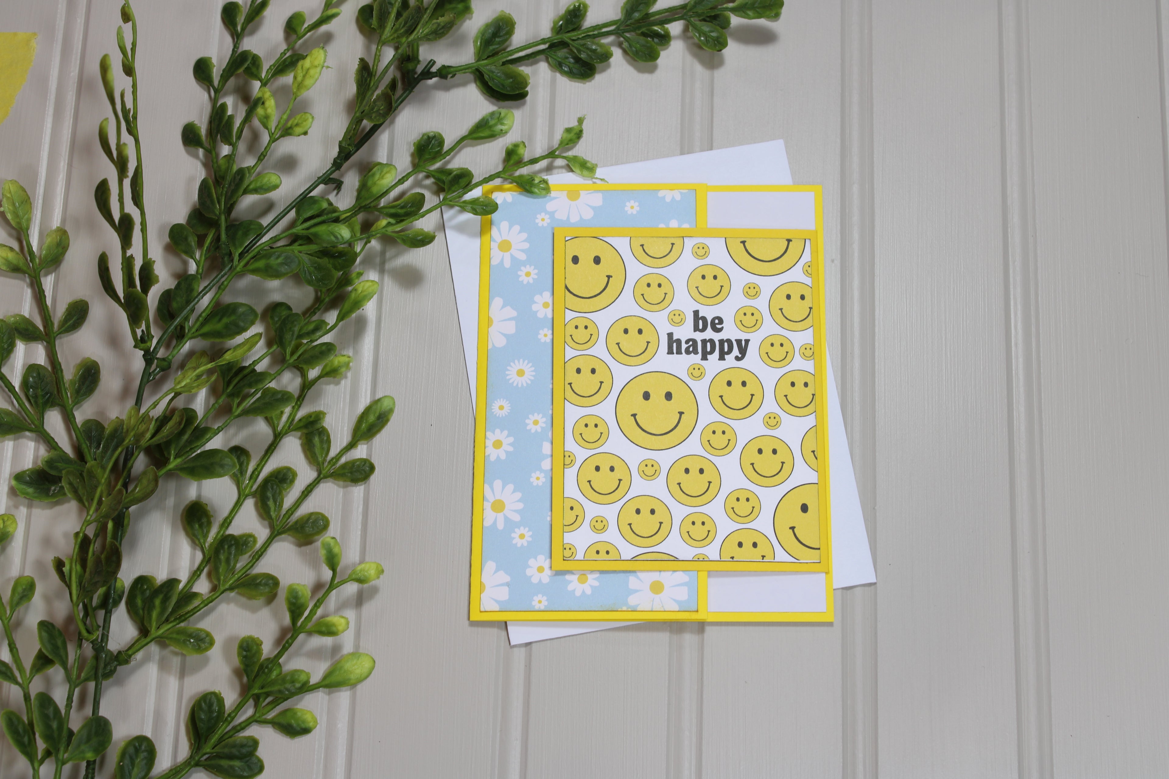 Handmade All Occasion 4.25x5.5 Card - Be Happy