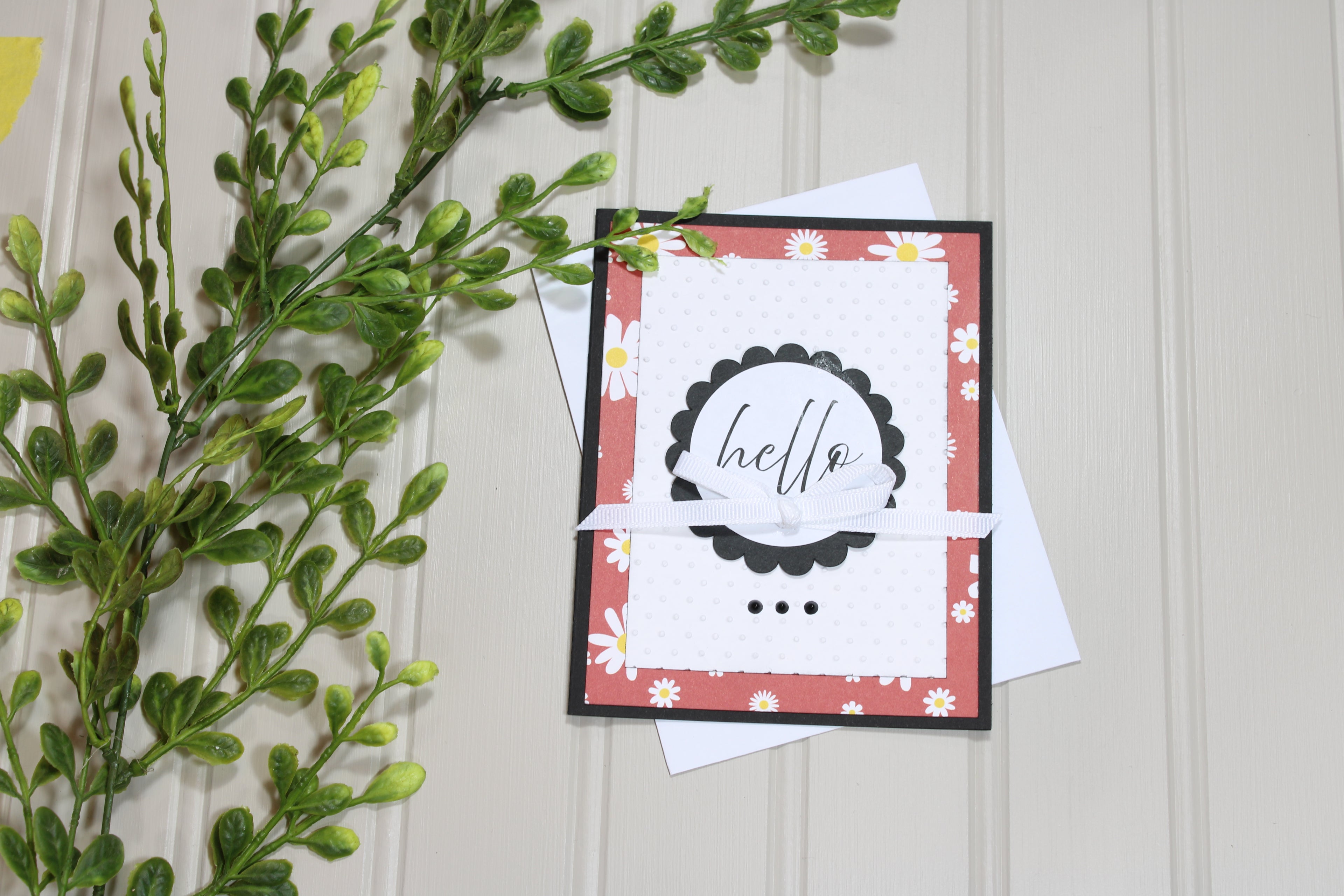 Handmade All Occasion 4.25x5.5 Card - Hello