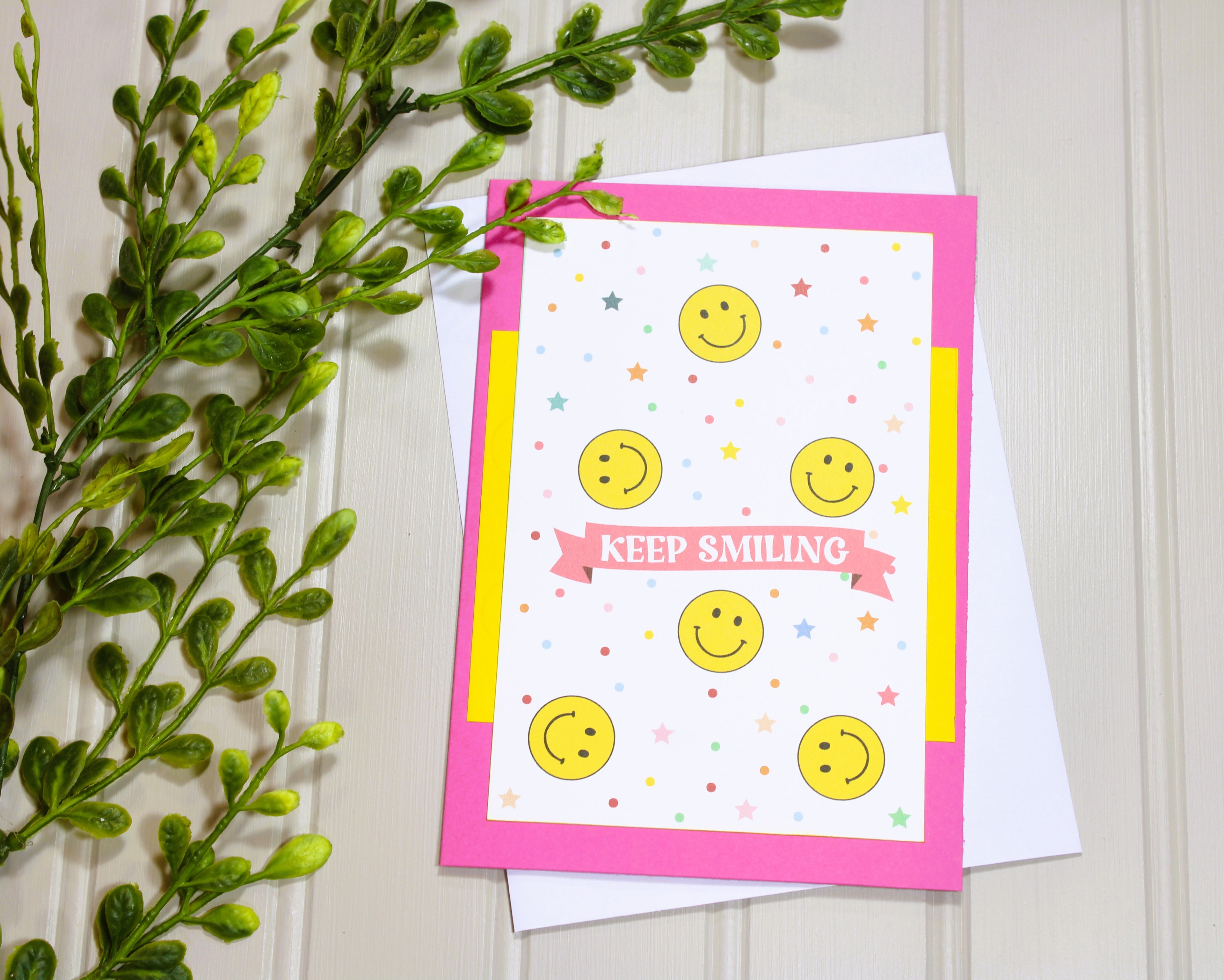 Handmade All Occasion 5x7 Card - Keep Smiling