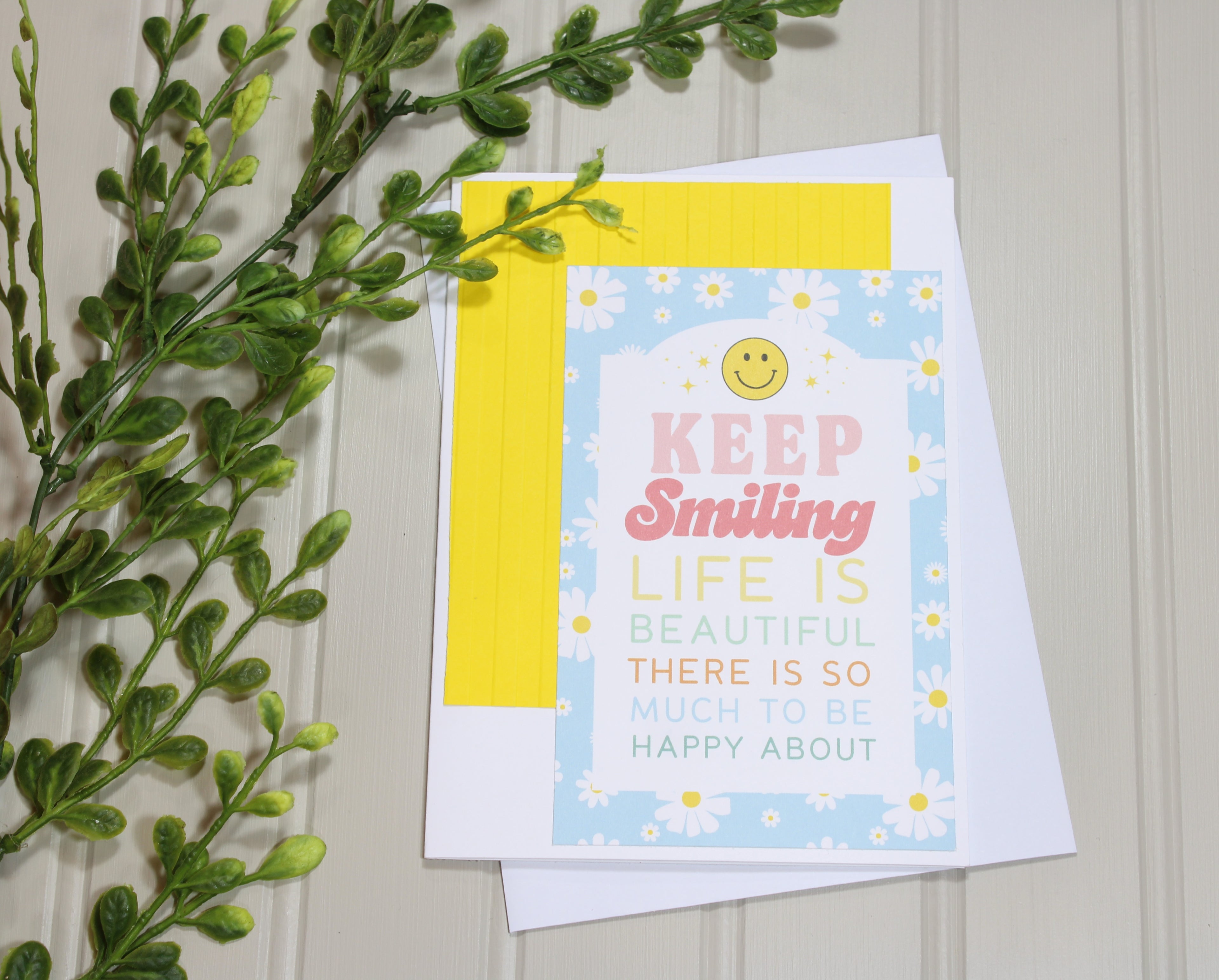 Handmade All Occasion 5x7 Card - Keep Smiling