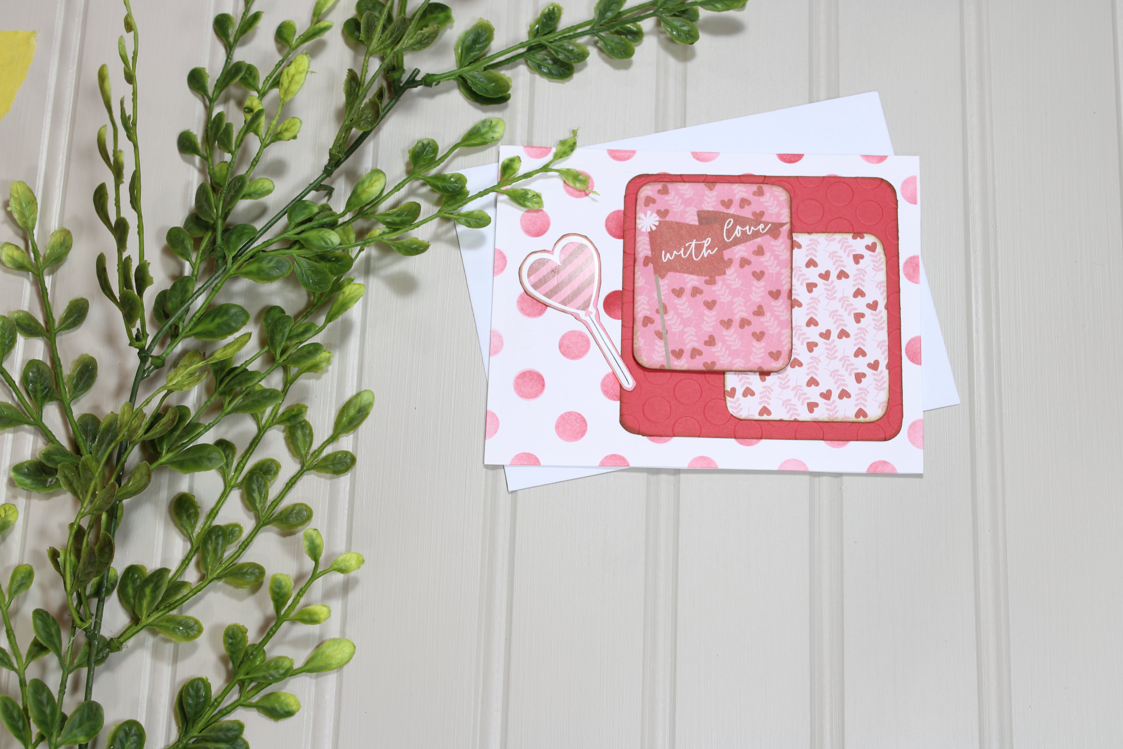 Handmade Valentine's Day 4.25x5.5 (A2) Card - With Love