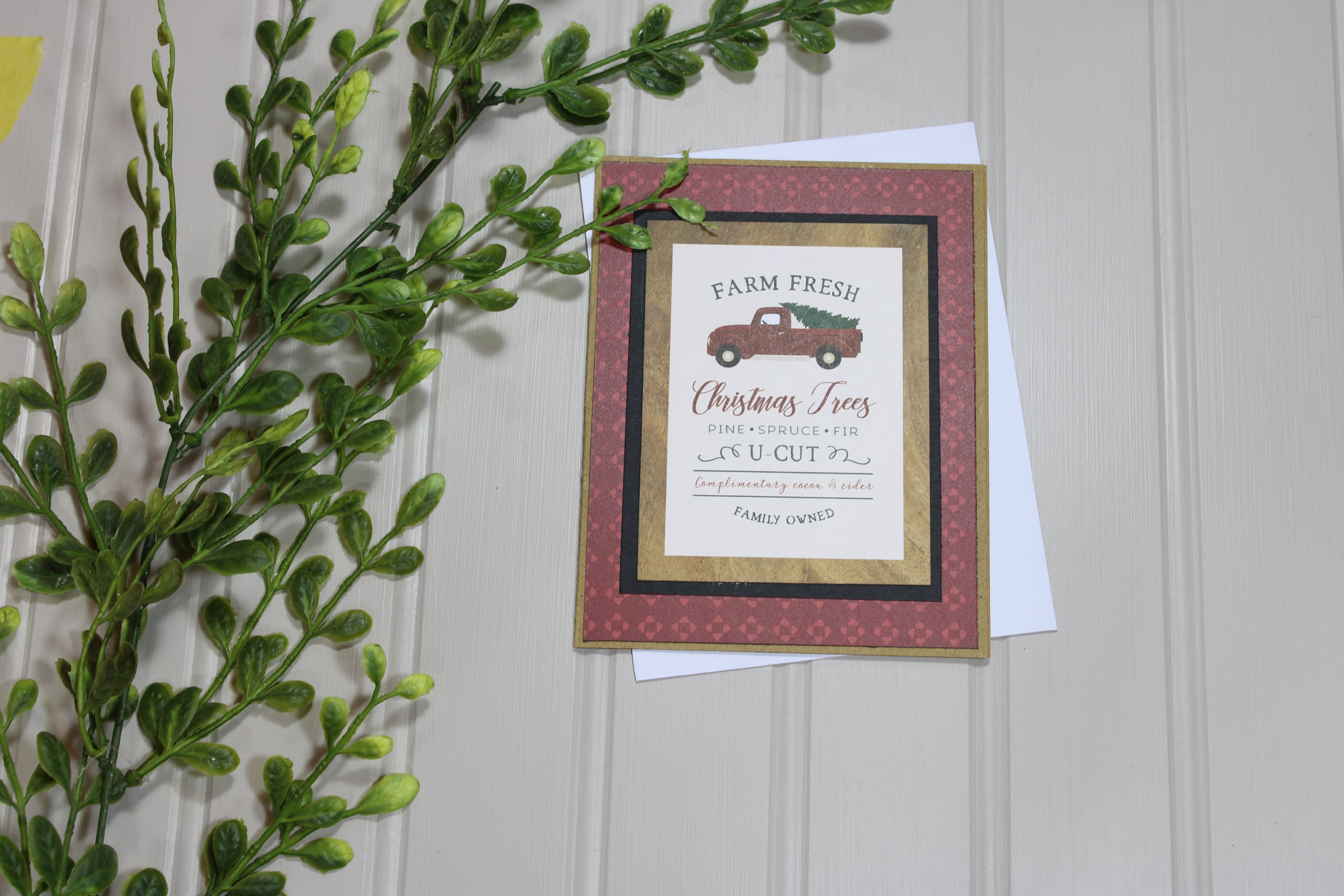 Handmade Christmas 4.25x5.5 (A2) Card - Farm Fresh Christmas Trees