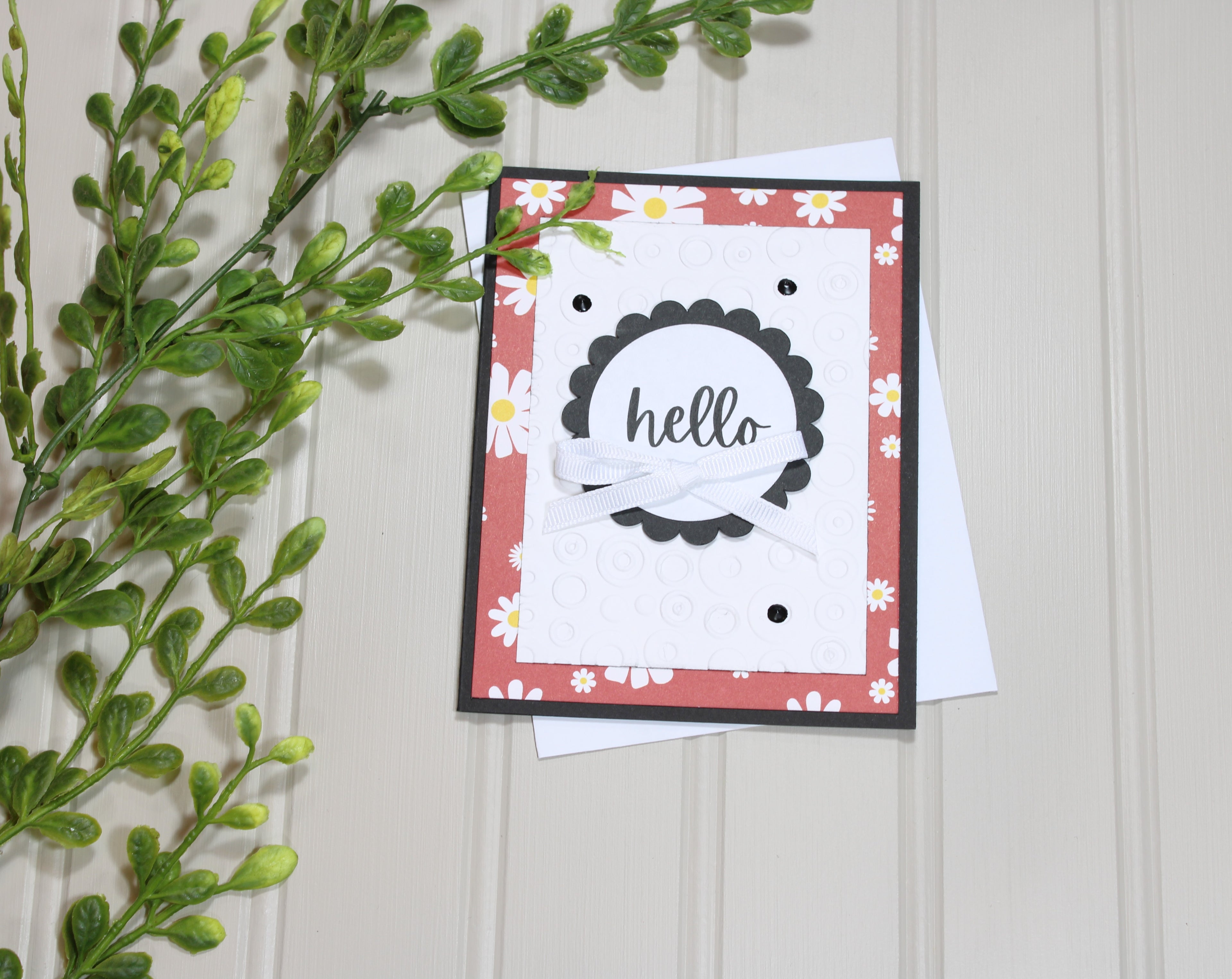 Handmade All Occasion 4.25x5.5 Card - Hello