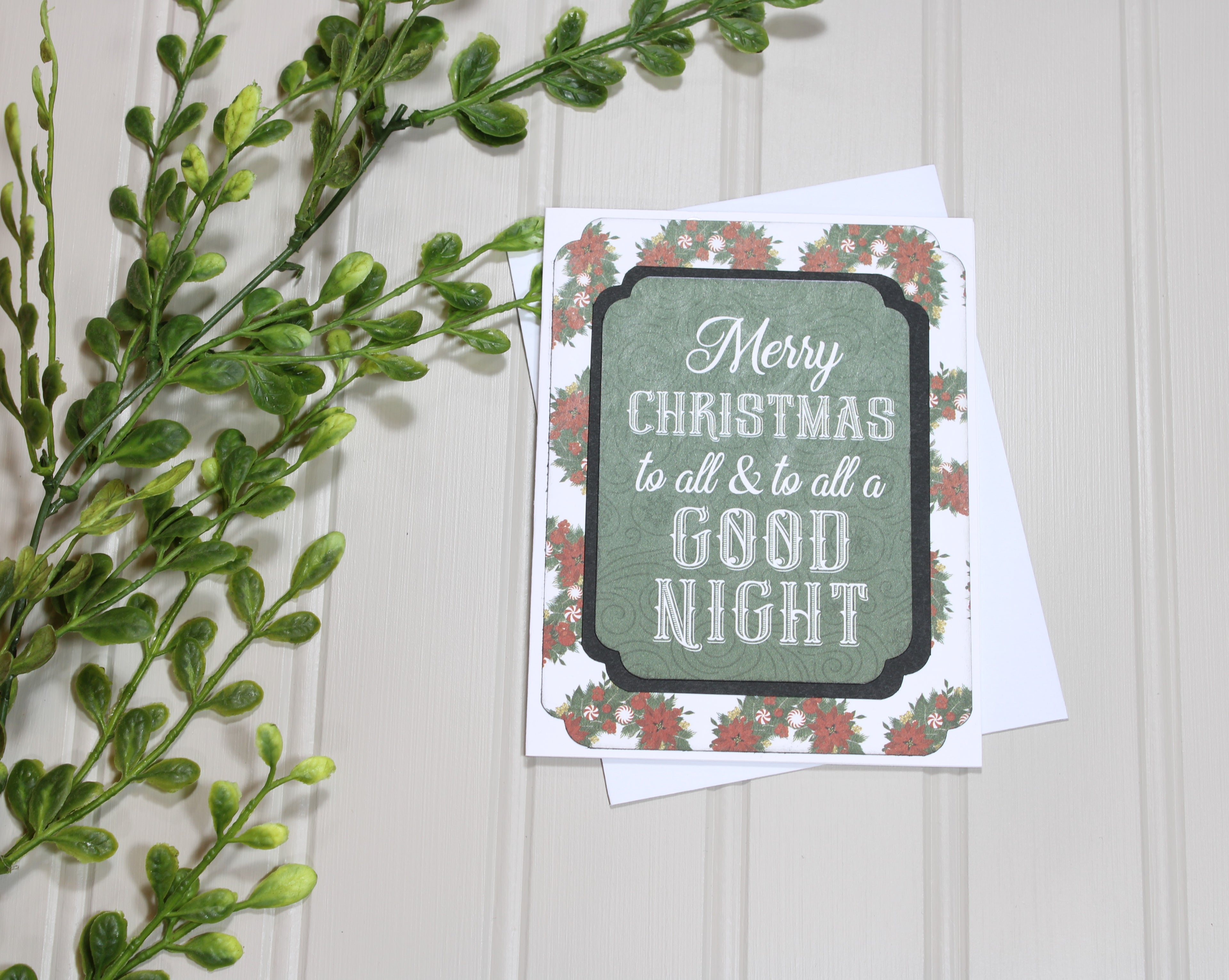 Handmade Christmas 4.25x5.5 (A2) Card - To All A Good Night