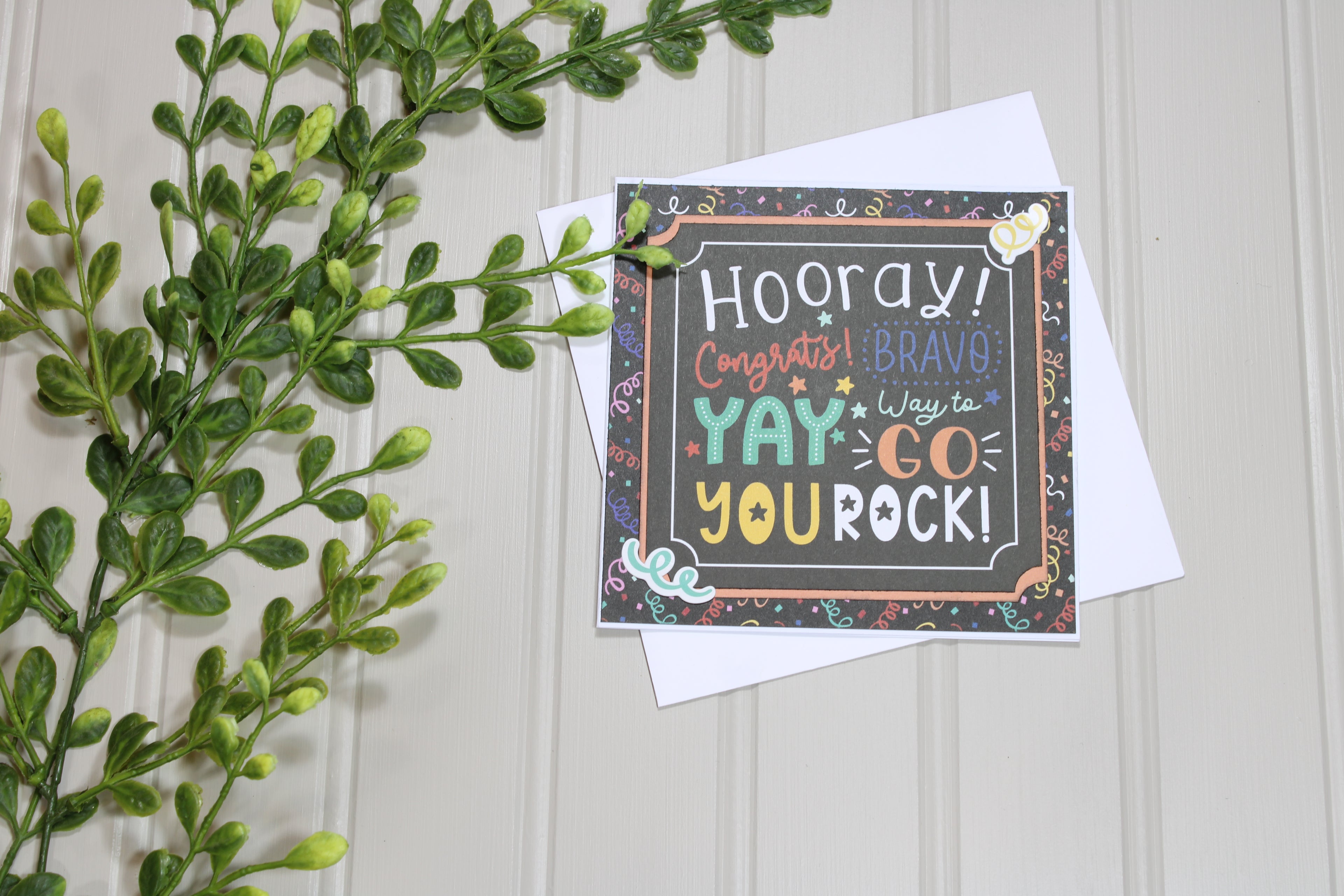 Handmade All Occasion 5x5 Card - Hooray