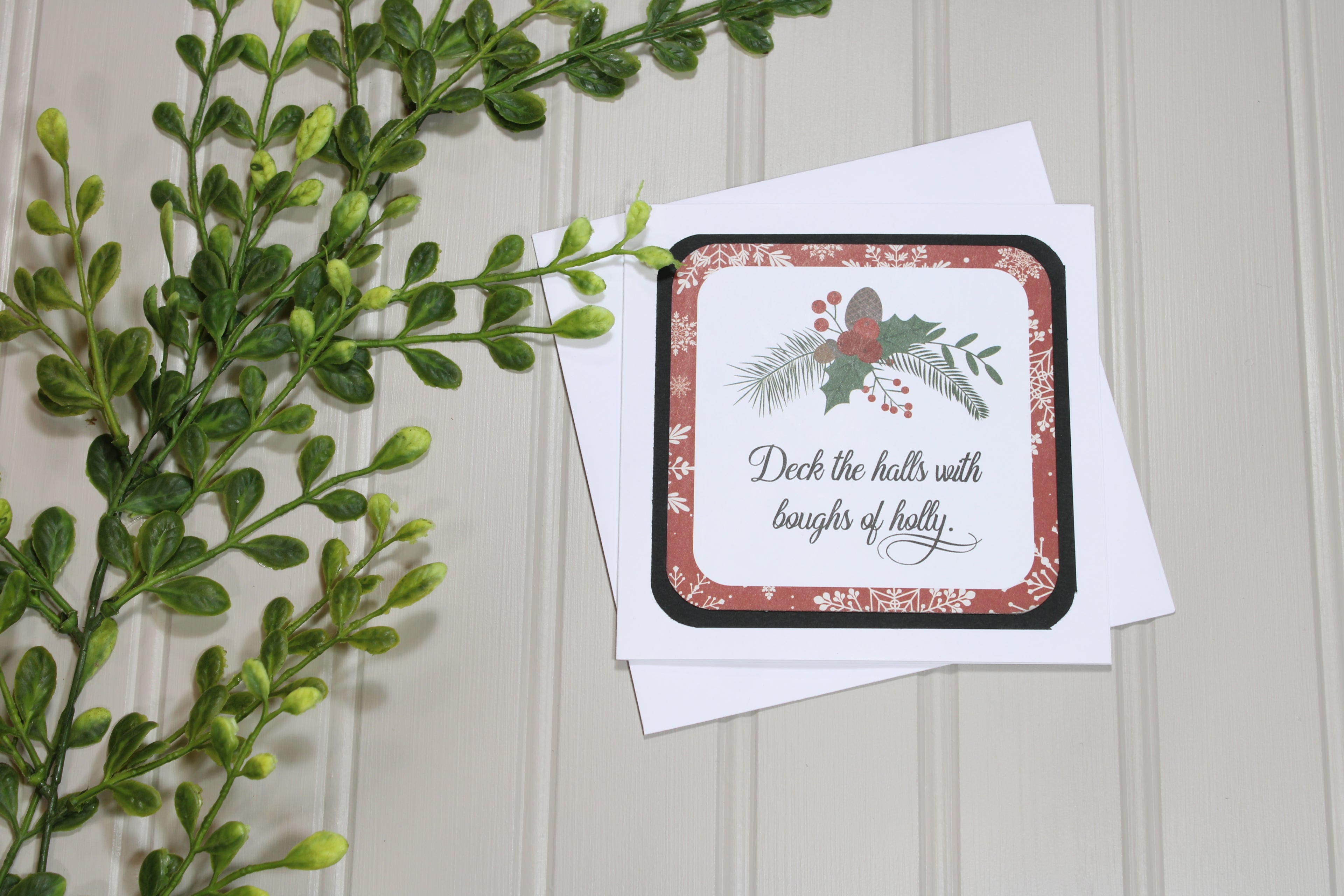 Handmade Christmas 5x5 Card - Deck The Halls