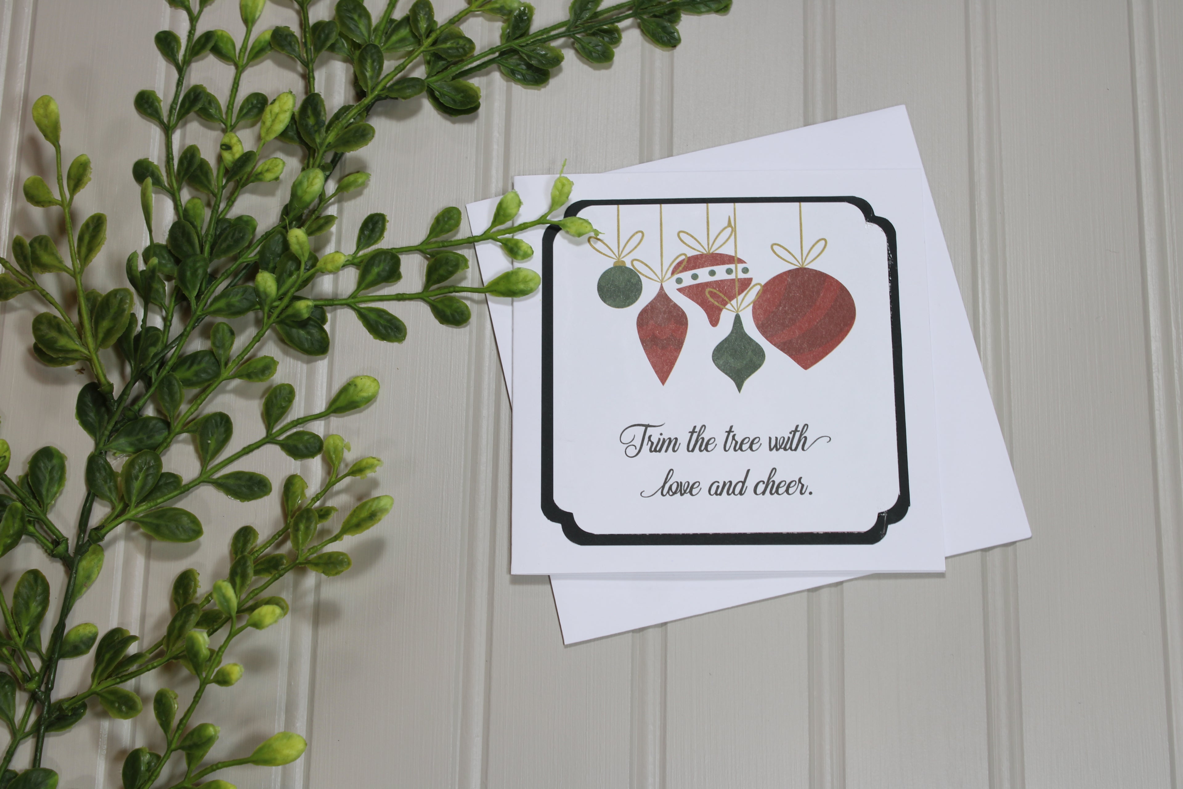 Handmade Christmas 5x5 Card - Trim The Tree