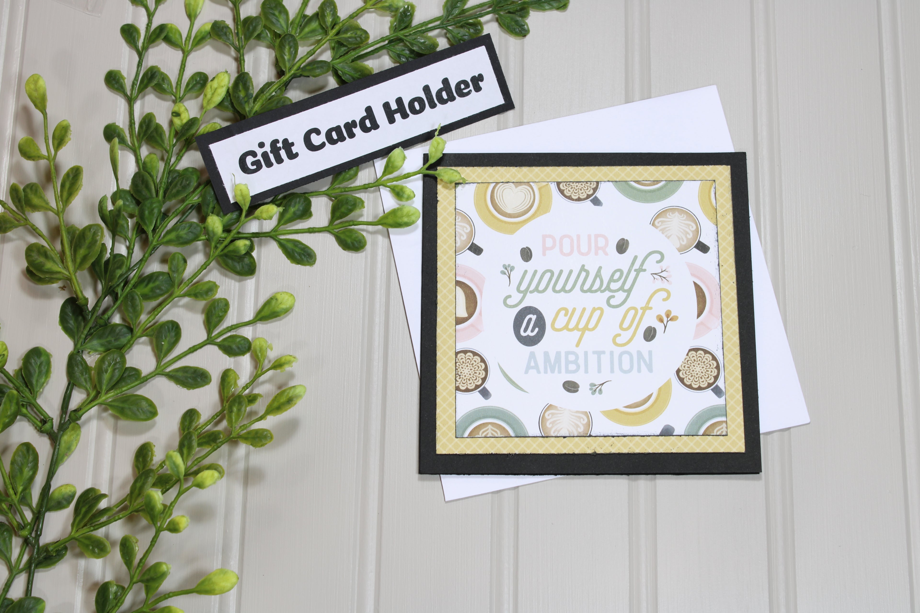 Handmade All Occasion - Coffee Lover - 5x5 Gift Card Holder - Pour Yourself