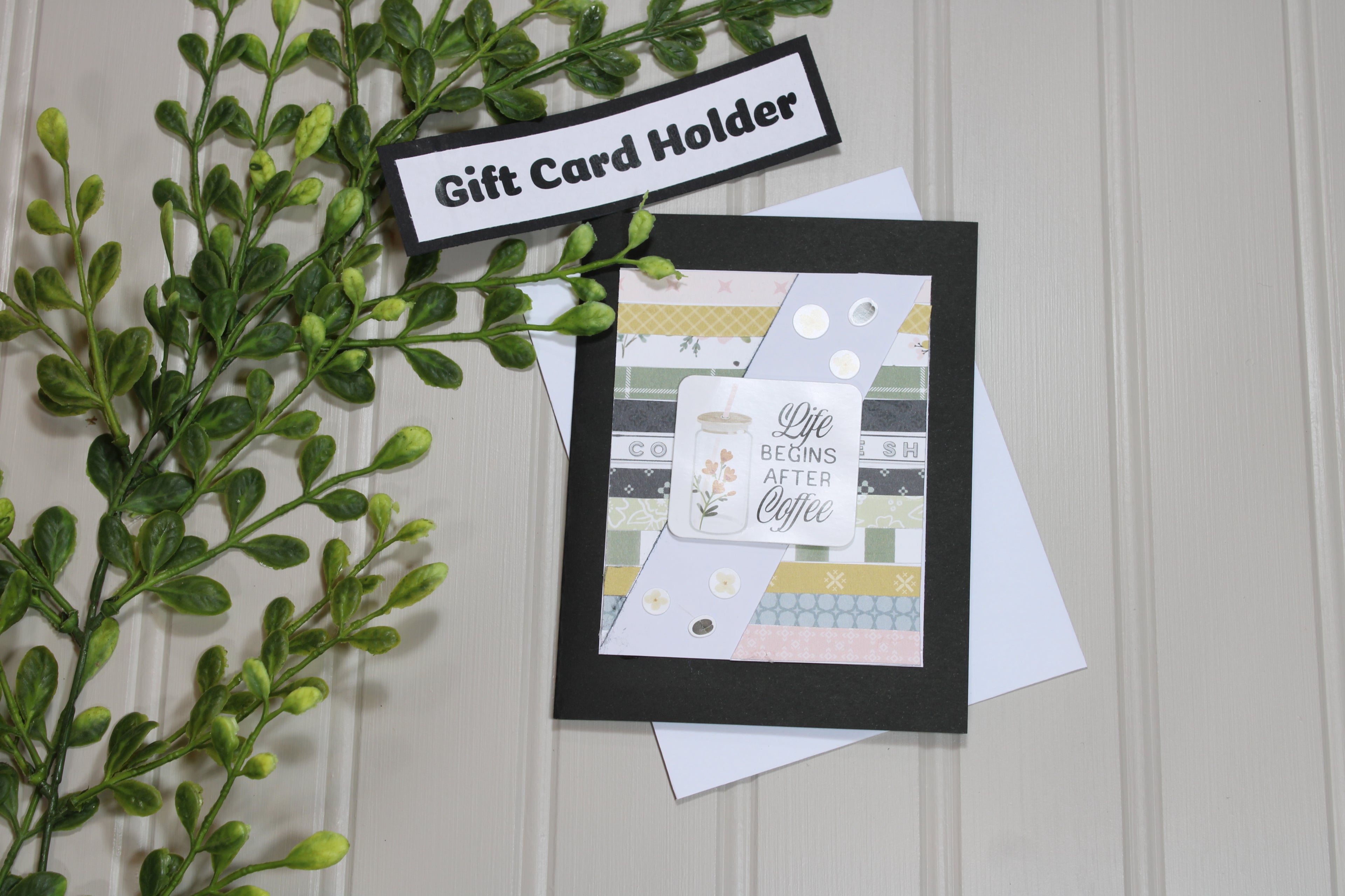 Handmade All Occasion - Coffee Lover - A2 Gift Card Holder - Life Begins After Coffee