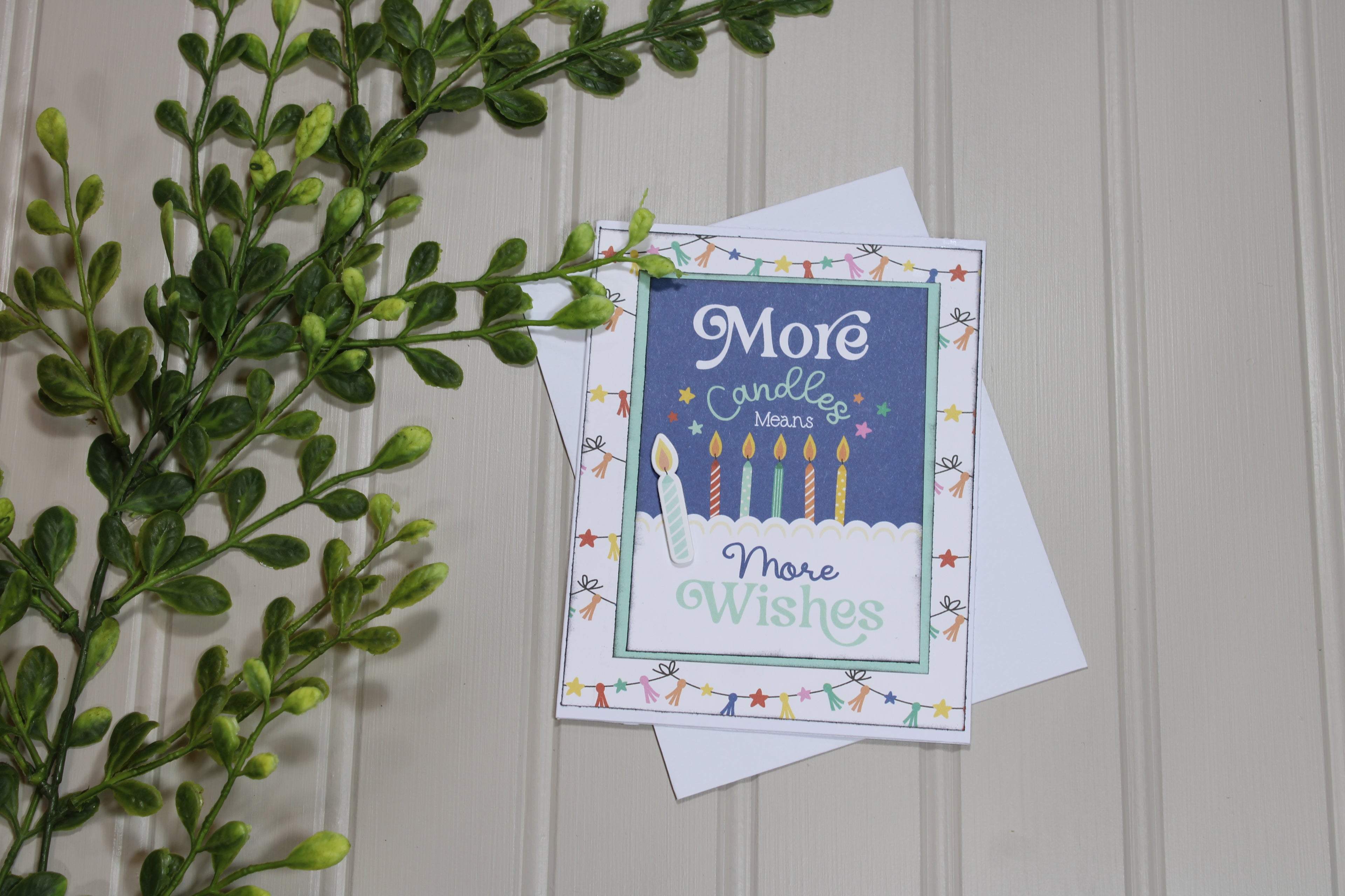 Handmade All Occasion 4.25x5.5 Card - More Wishes