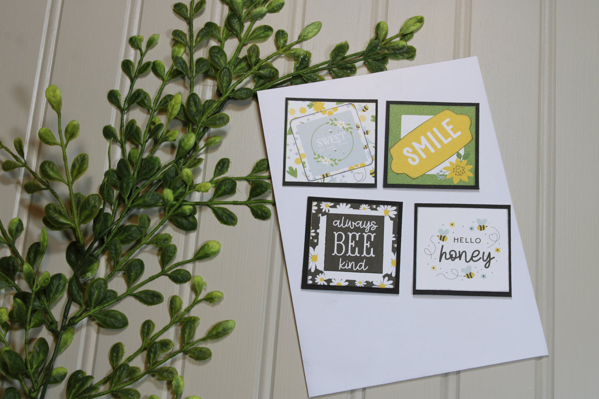 Handmade All Occasion - Bee Themed - Set of 4 Tags - Smile