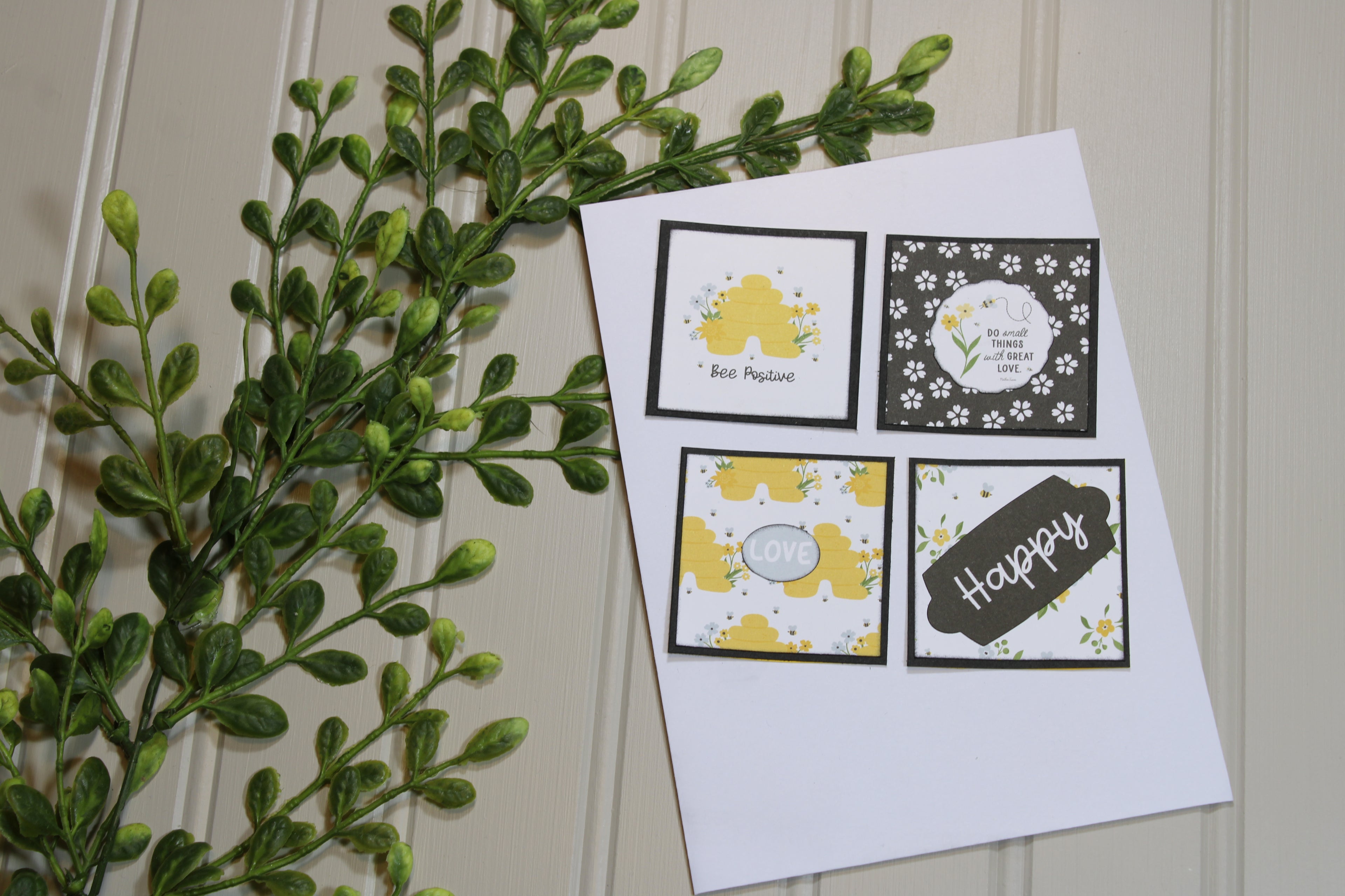 Handmade All Occasion - Bee Themed - Set of 4 Tags - Happy