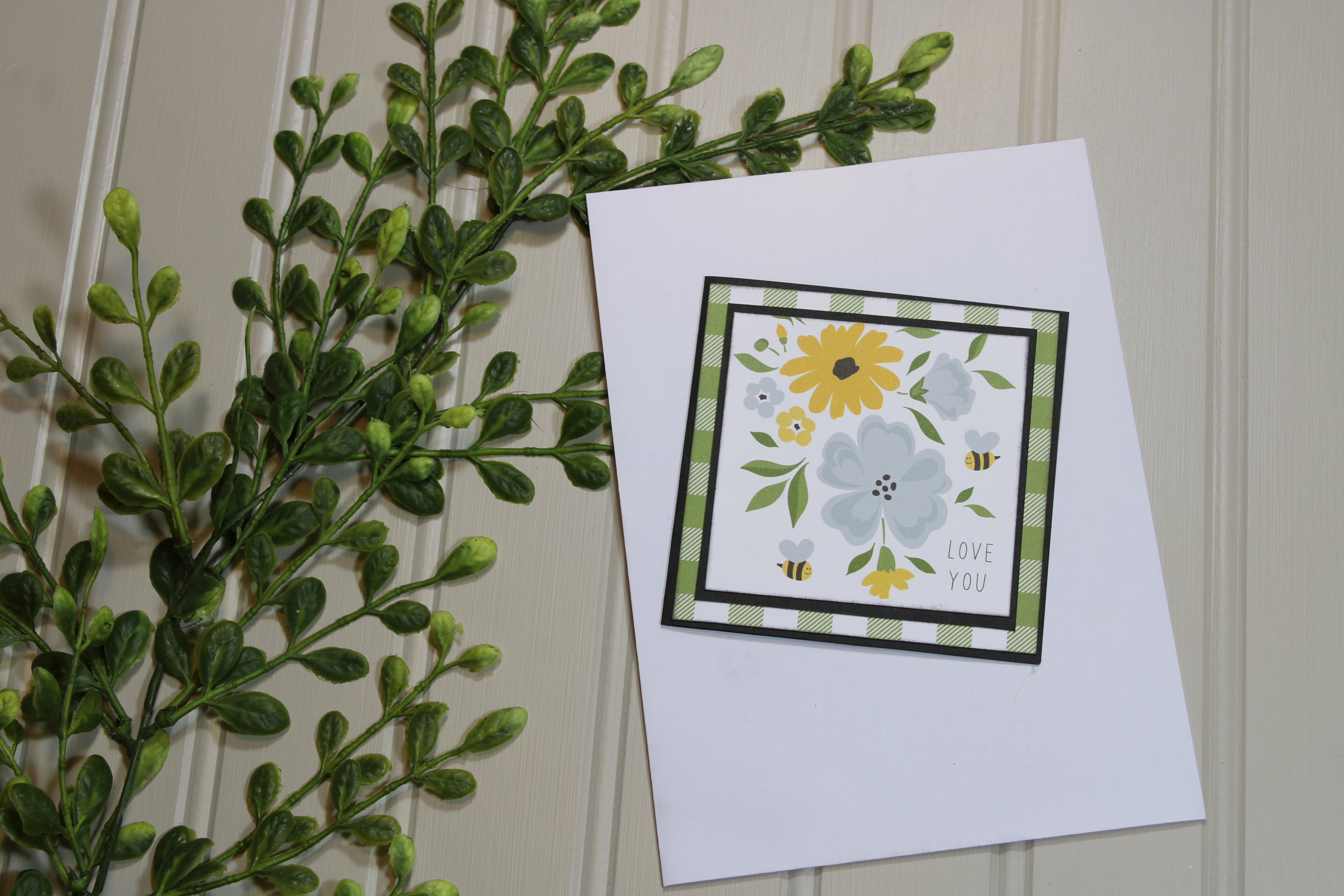 Handmade 3.75x3.75 Bee Themed Gift Tag - Love You
