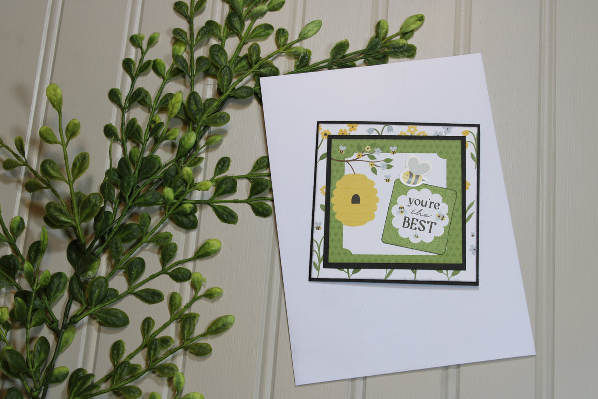 Handmade 3.75x3.75 Bee Themed Gift Tag - You're The Best