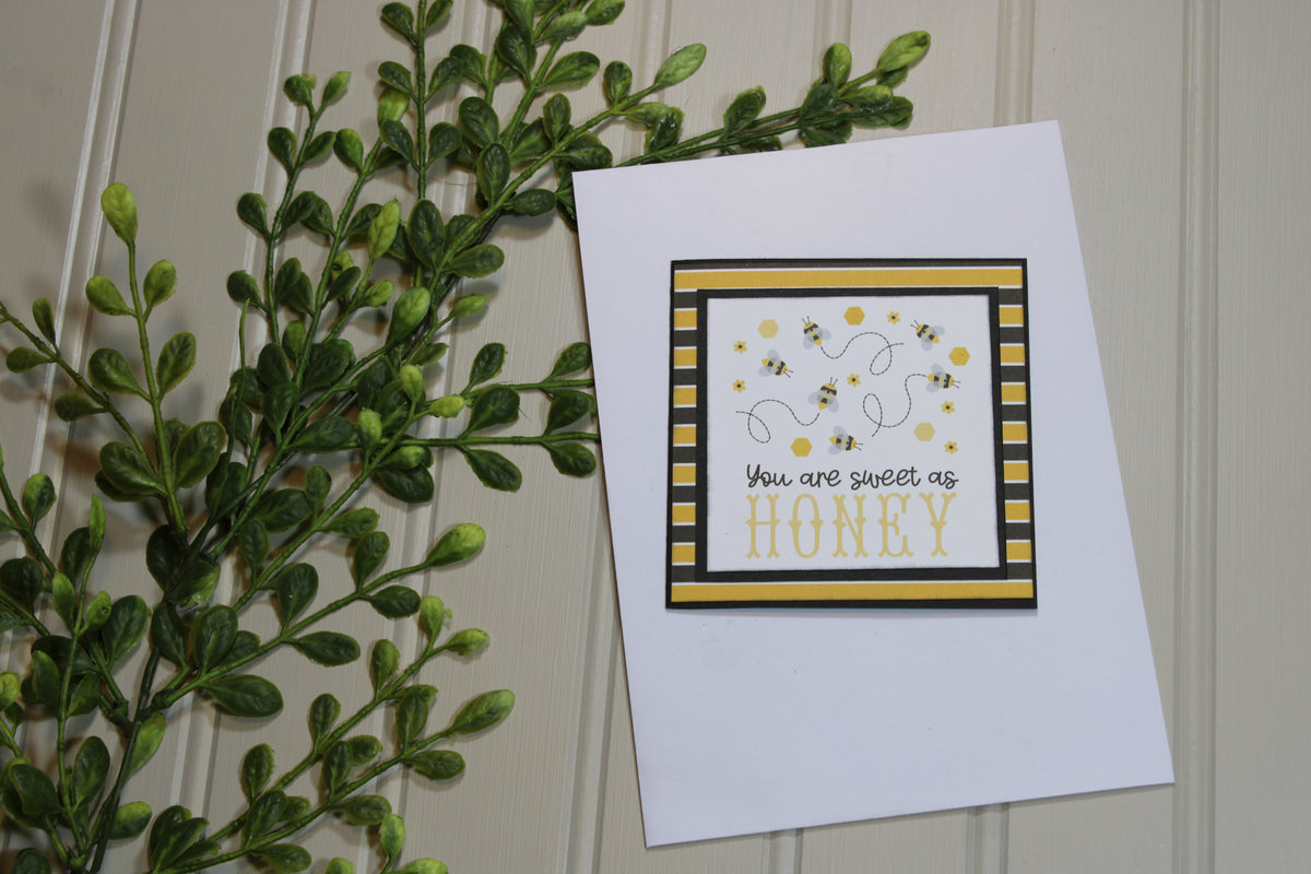 Handmade 3.75x3.75 Bee Themed Gift Tag - Sweet as Honey