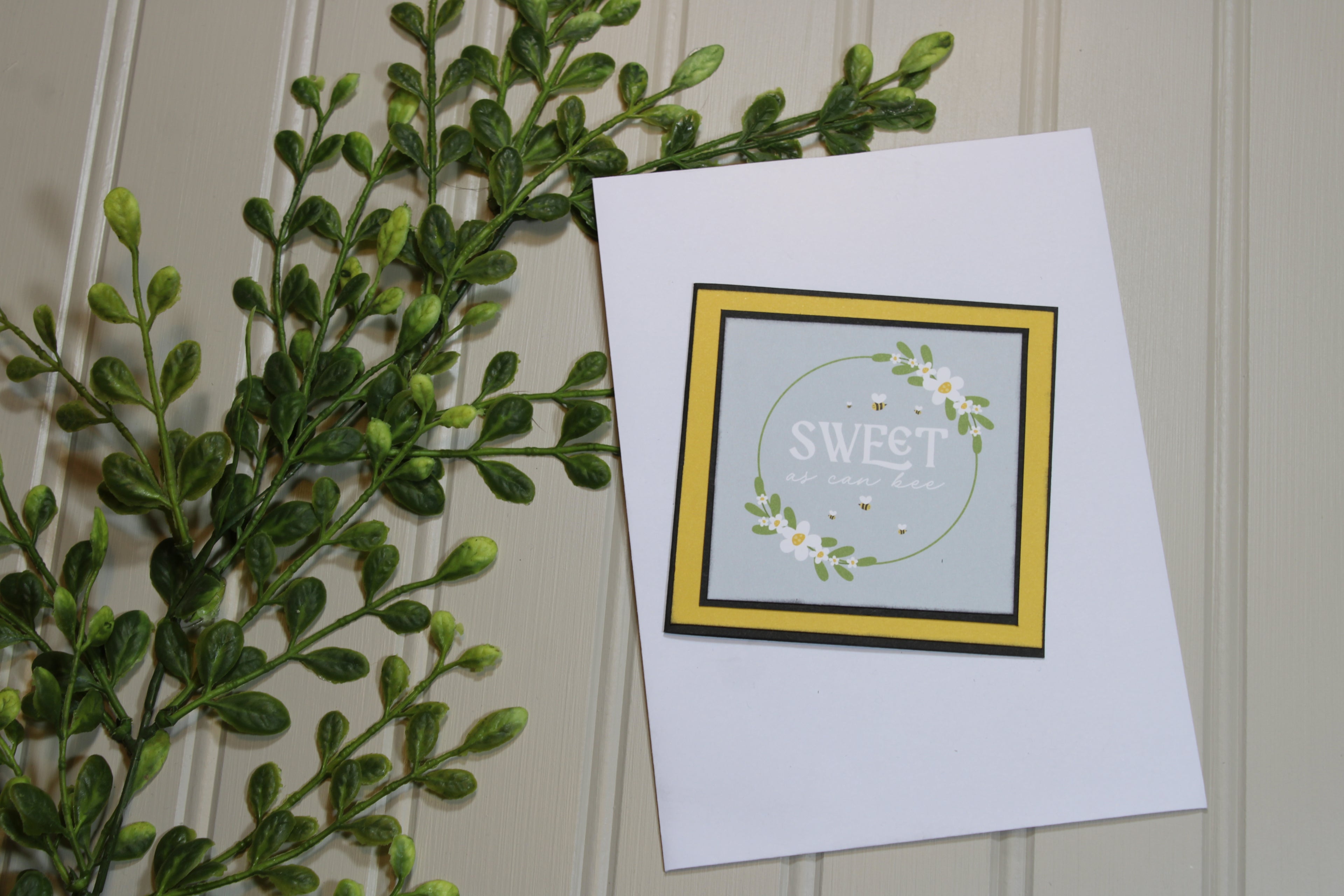 Handmade 3.75x3.75 Bee Themed Gift Tag - Sweet as can bee