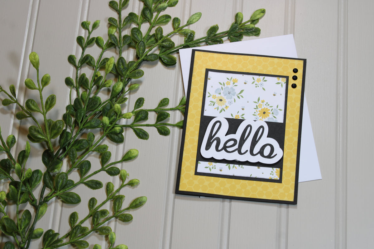 Handmade All Occasion - Bee Themed - A2 Card - Hello