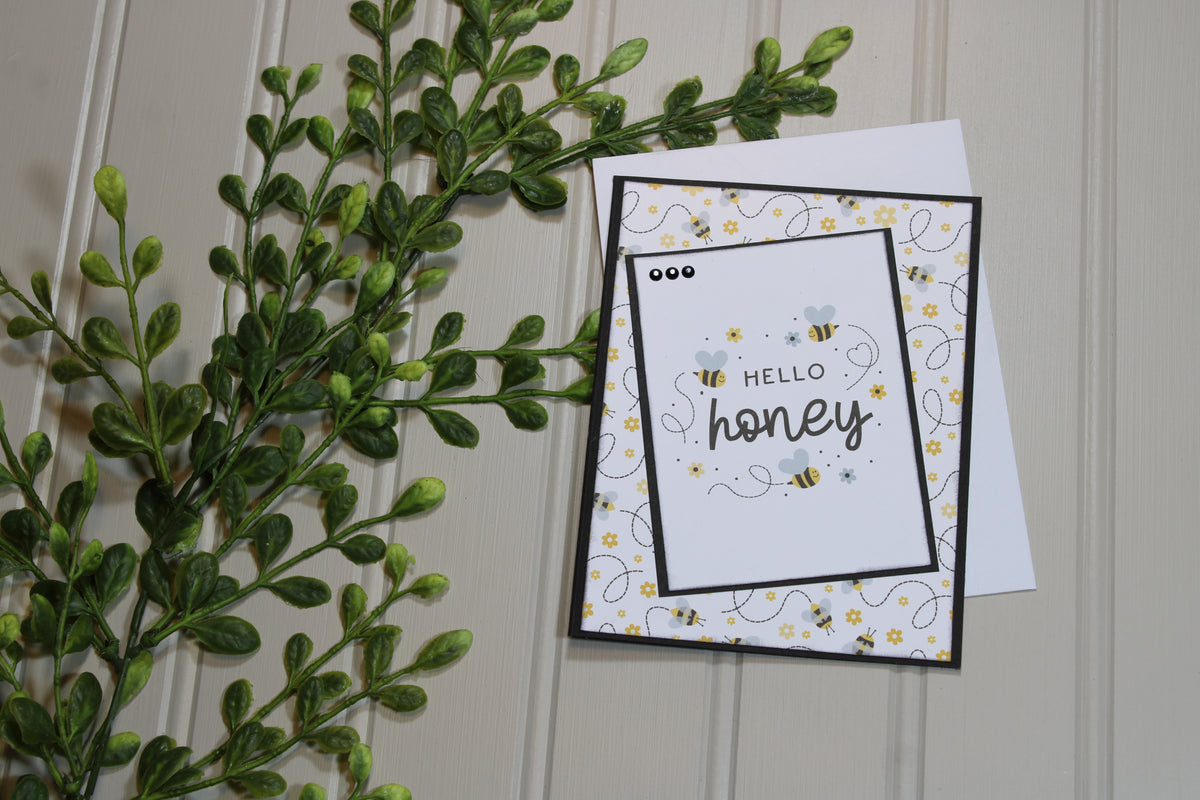 Handmade All Occasion - Bee Themed - A2 Card - Hello Honey