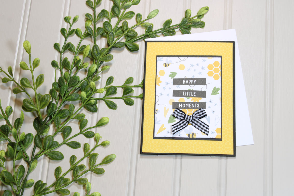 Handmade All Occasion - Bee Themed - A2 Card - Happy Little Moments