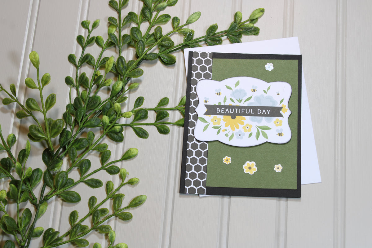 Handmade All Occasion - Bee Themed - A2 Card - Beautiful Day