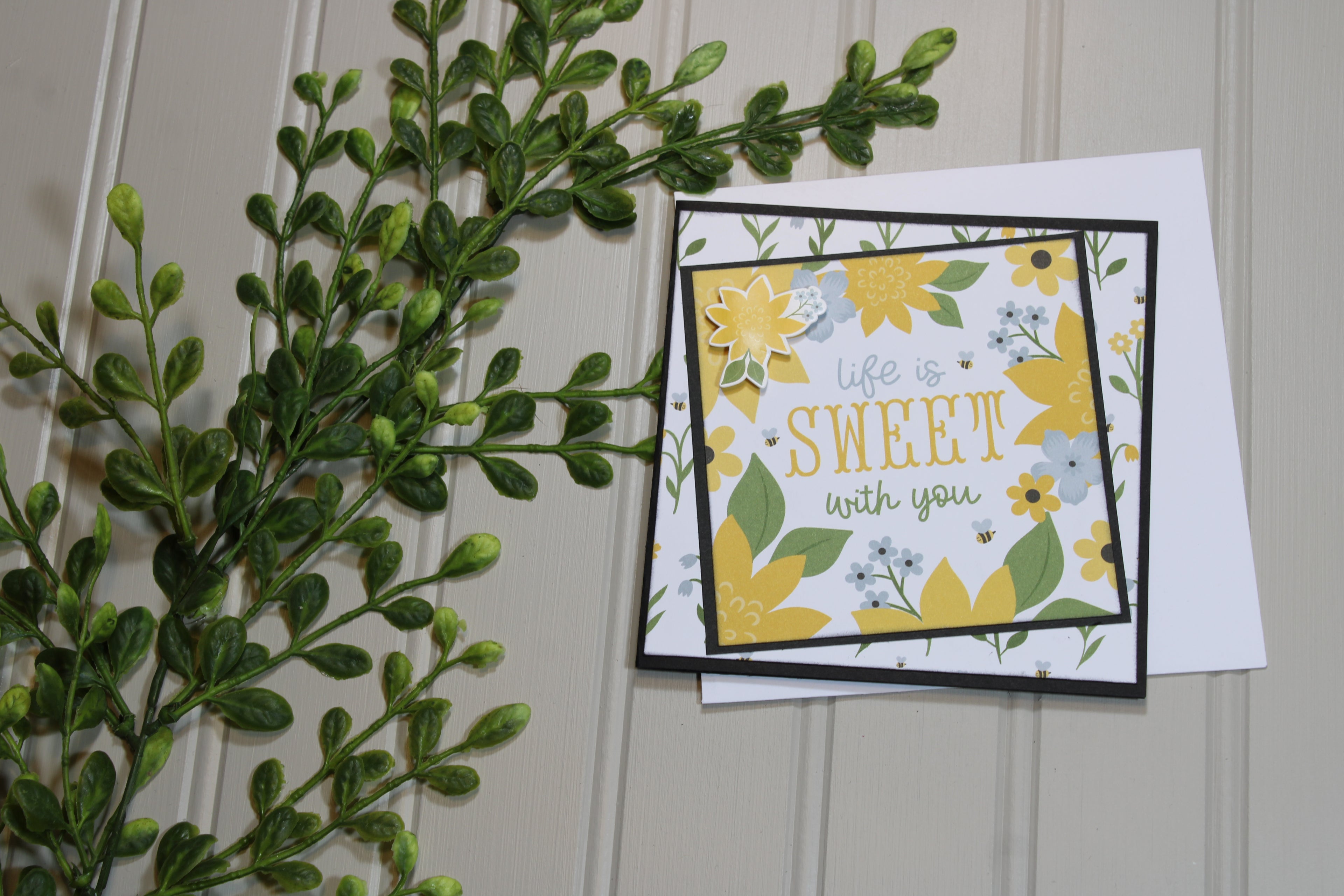 Handmade All Occasion - Bee Themed - 5x5 Card - Life Is Sweet