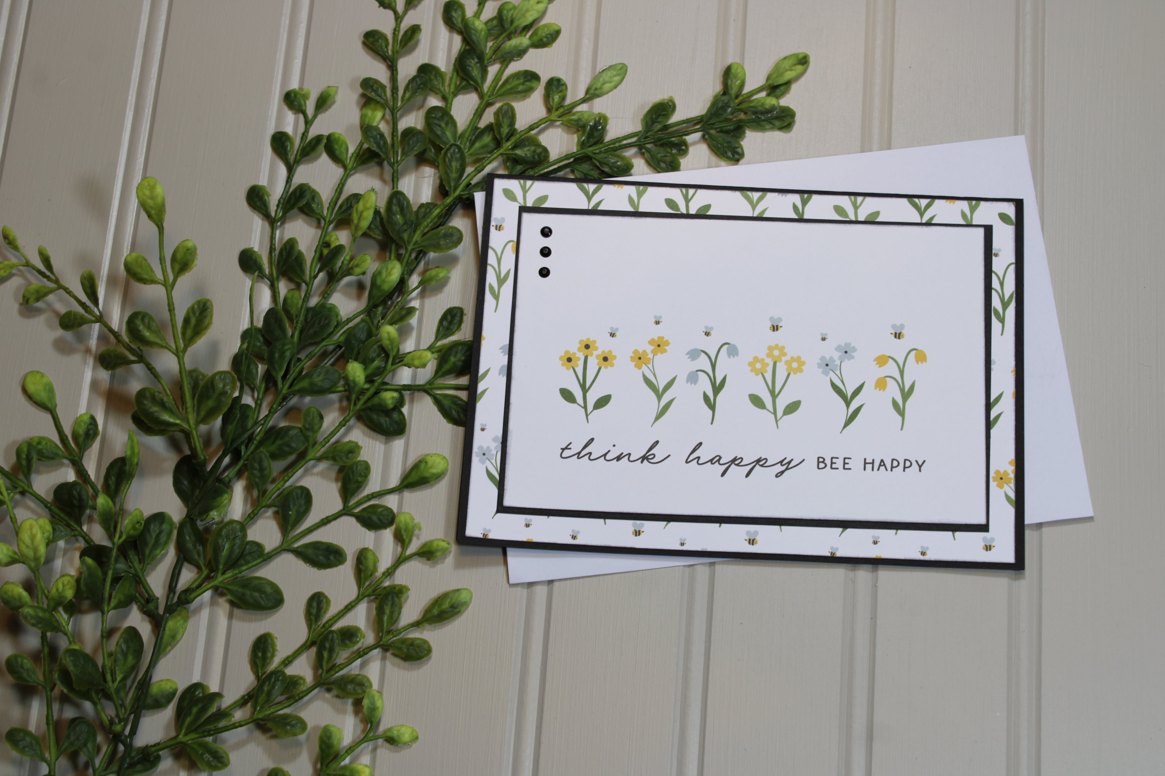 Handmade All Occasion - Bee Themed - 5x7 Card - Think Happy