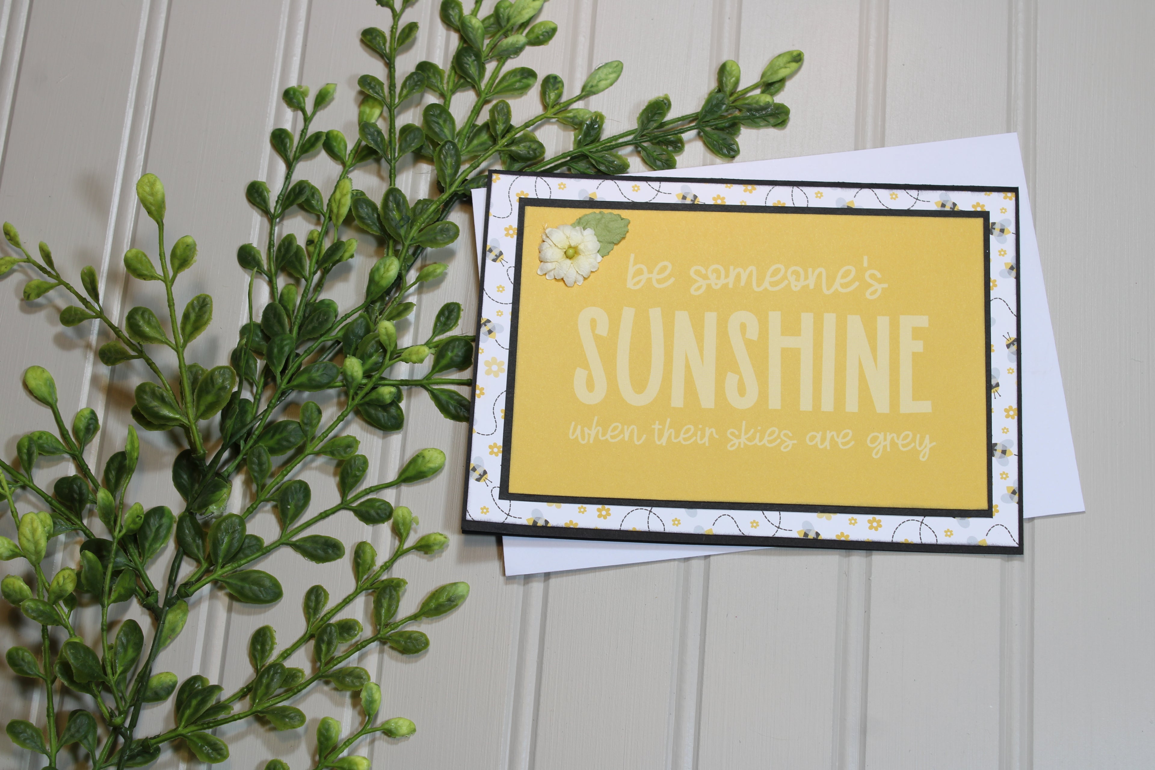 Handmade All Occasion - Bee Themed - 5x7 Card - Sunshine