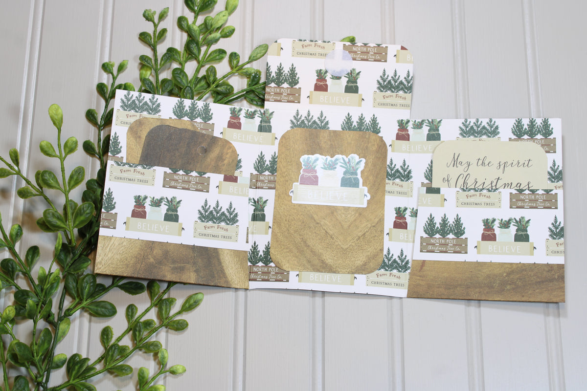 Handmade Christmas - Fun Fold Gift Card Holder - Farm Fresh Christmas Trees