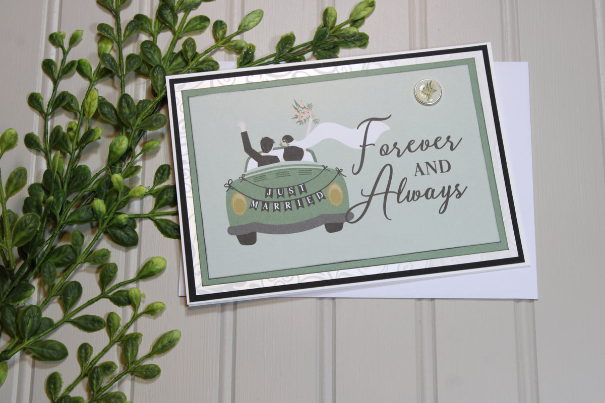 Handmade Wedding 5x7 Card - Forever and Always