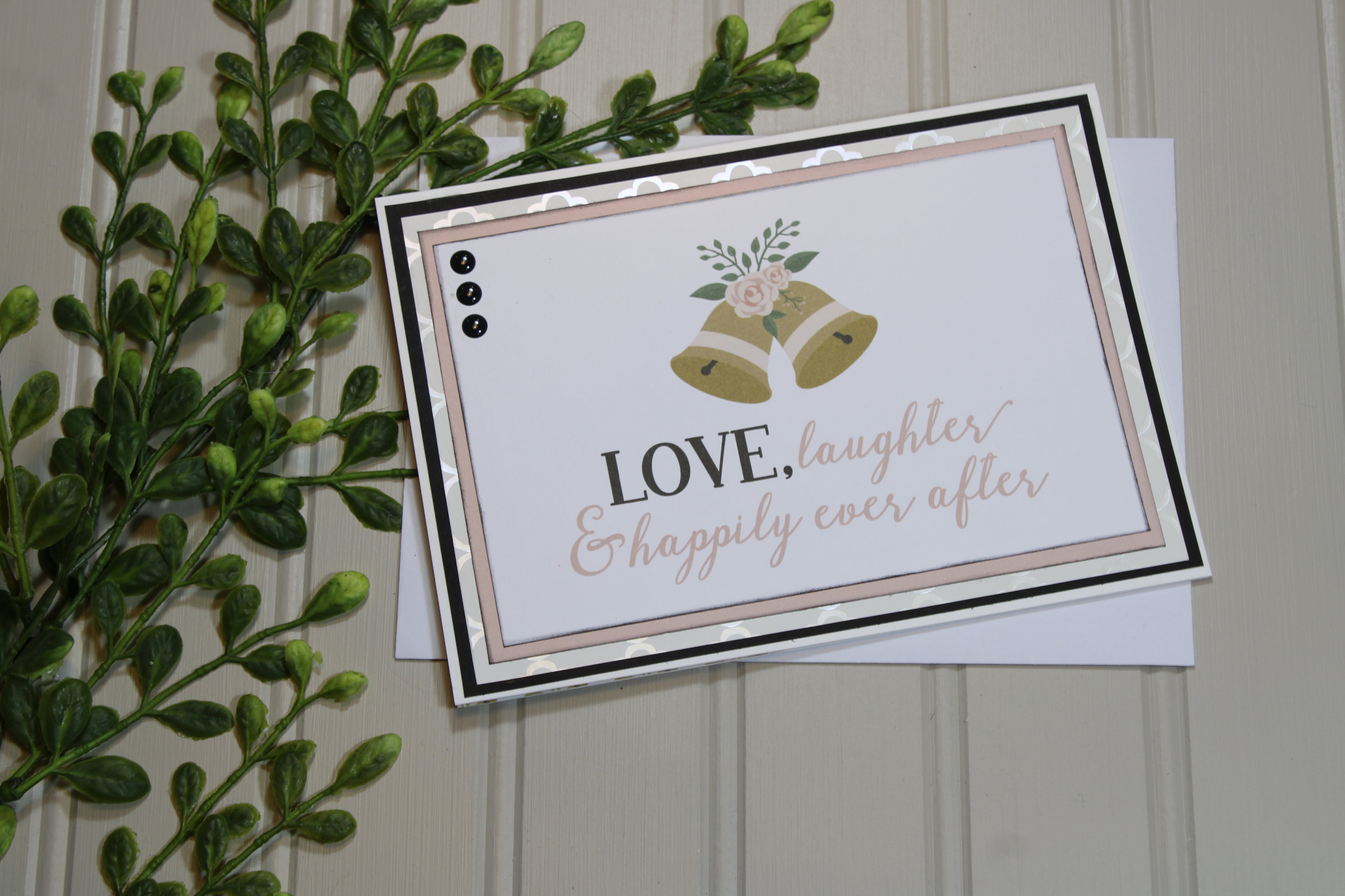 Handmade Wedding 5x7 Card - Love and Laughter
