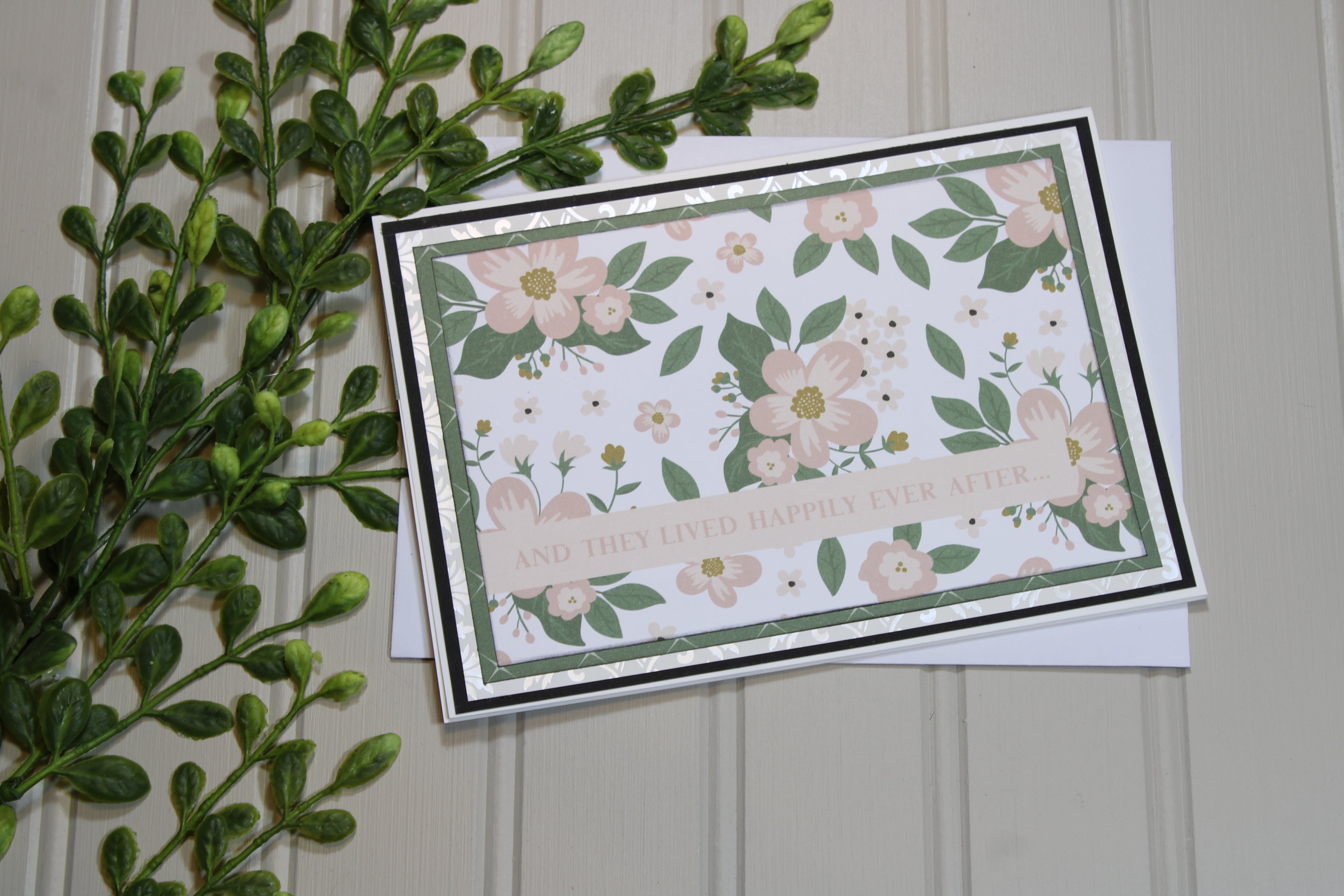 Handmade Wedding 5x7 Card - Happily Ever After