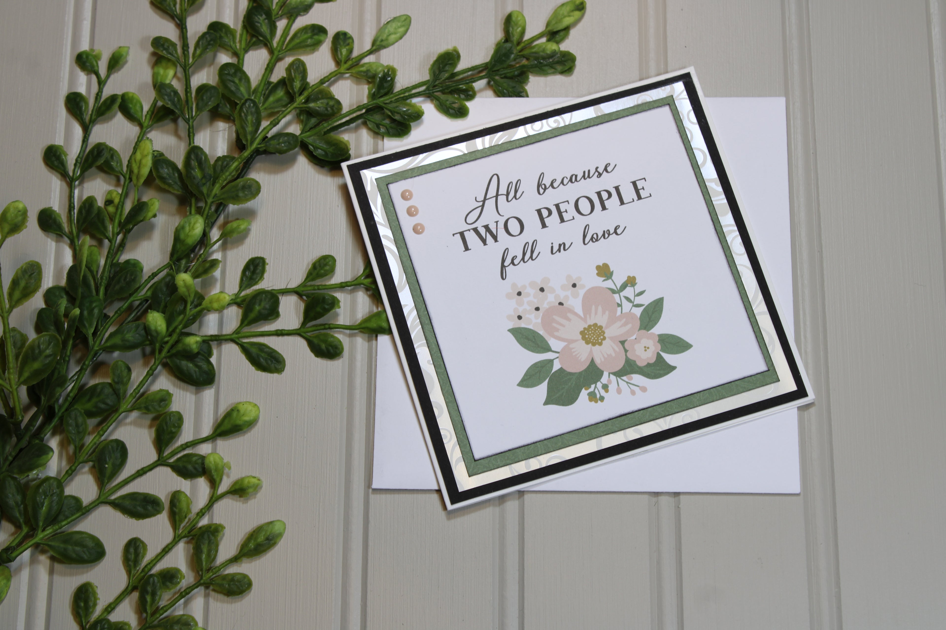 Handmade Wedding 5x5 Card - Two People
