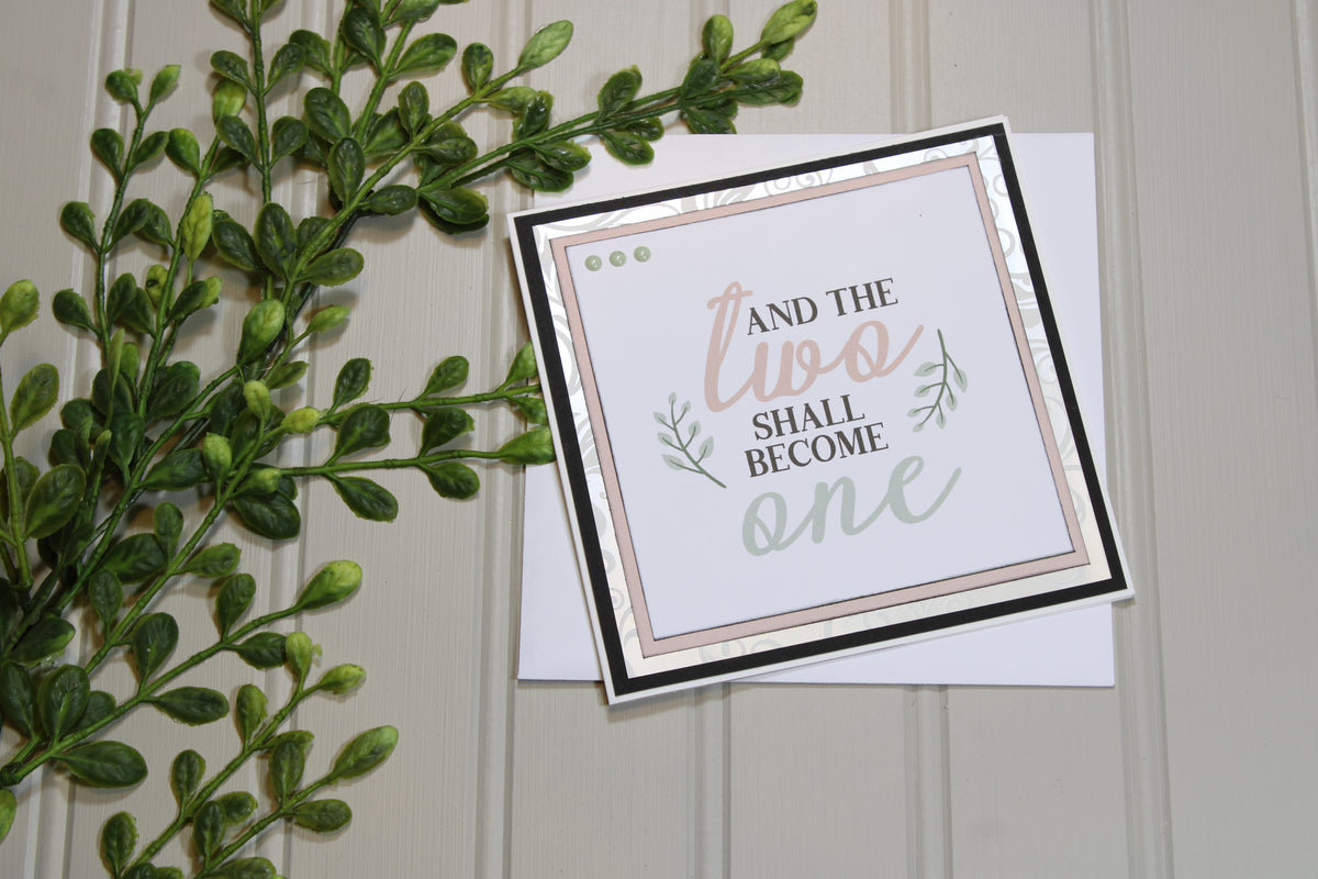 Handmade Wedding 5x5 Card - Two Became One