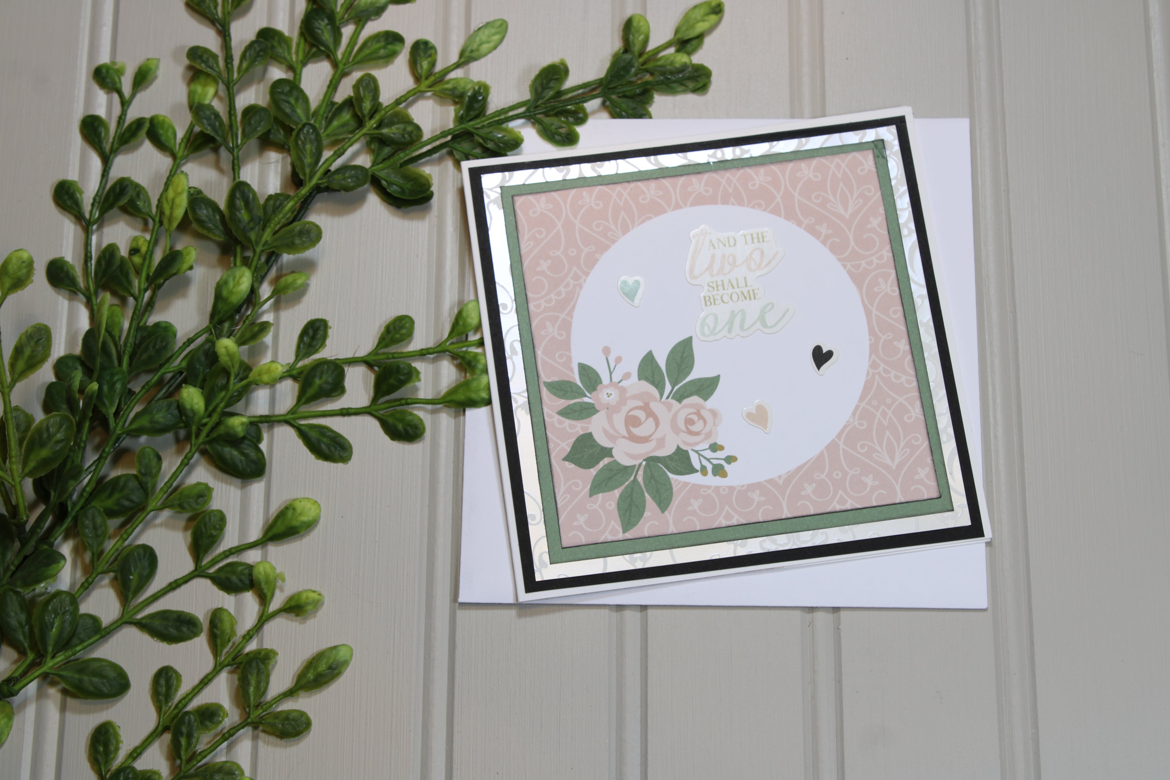 Handmade Wedding 5x5 Card - Two Shall Become One